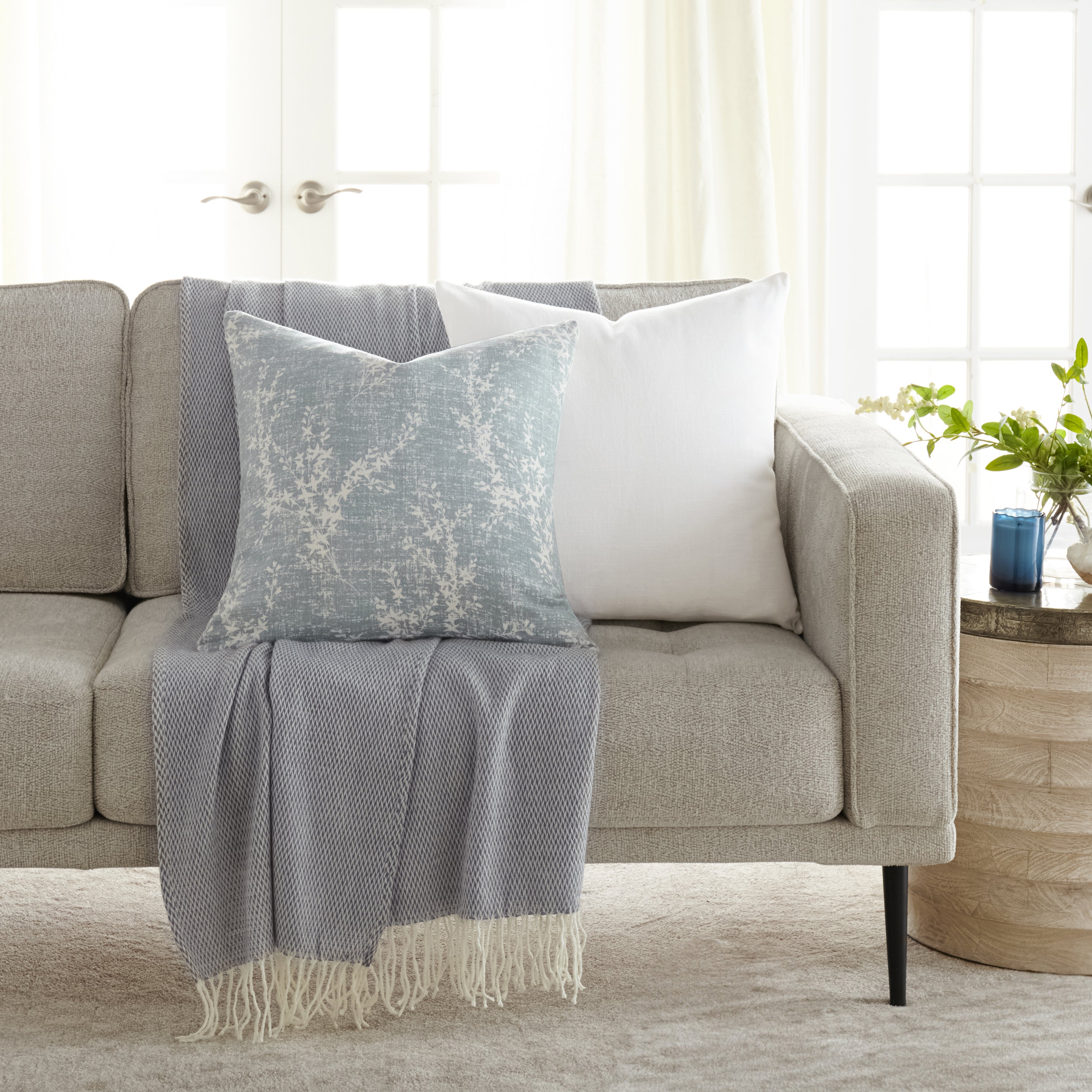 Willow Elegant Cotton Decor Throw Pillow Cover