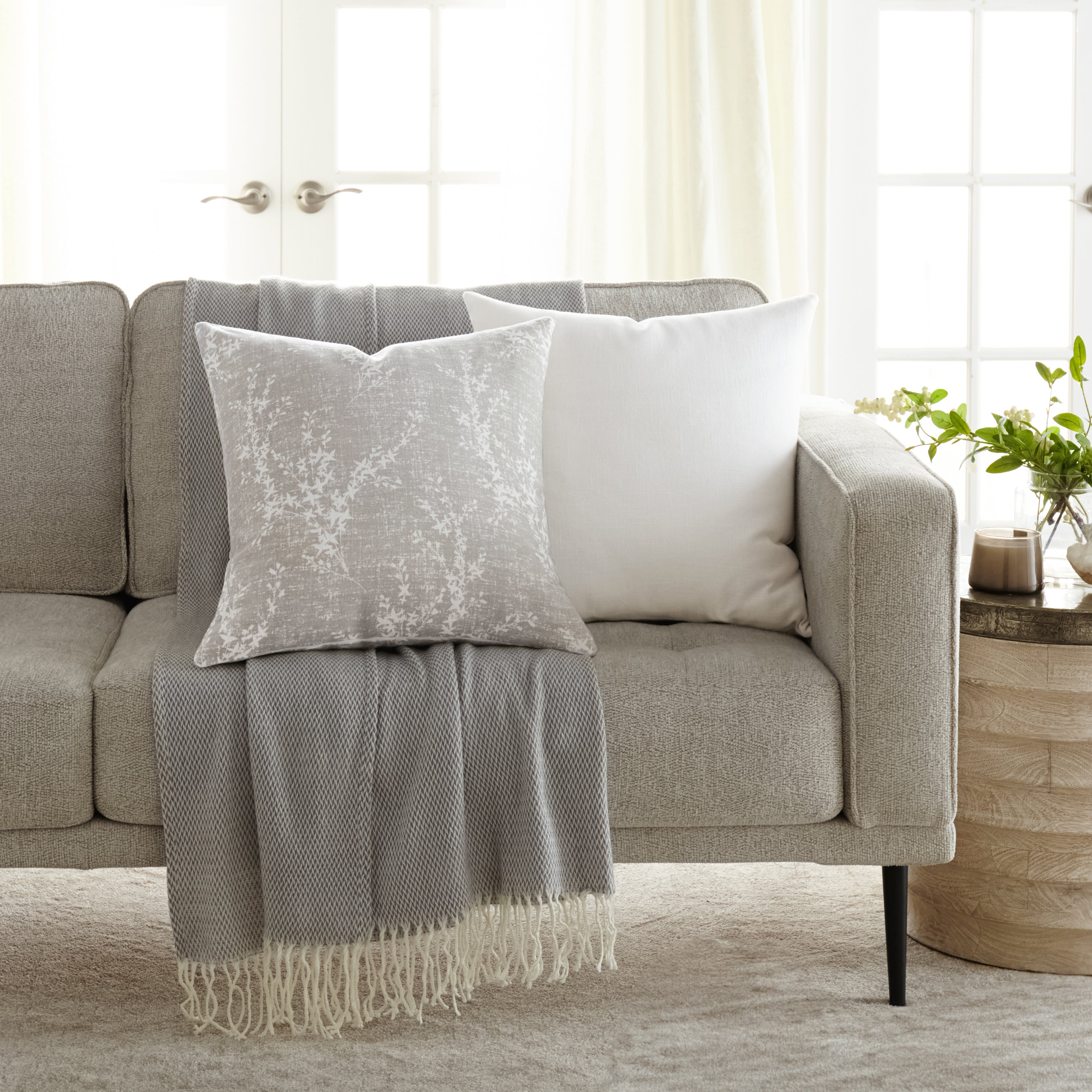 Willow Elegant Cotton Decor Throw Pillow Cover