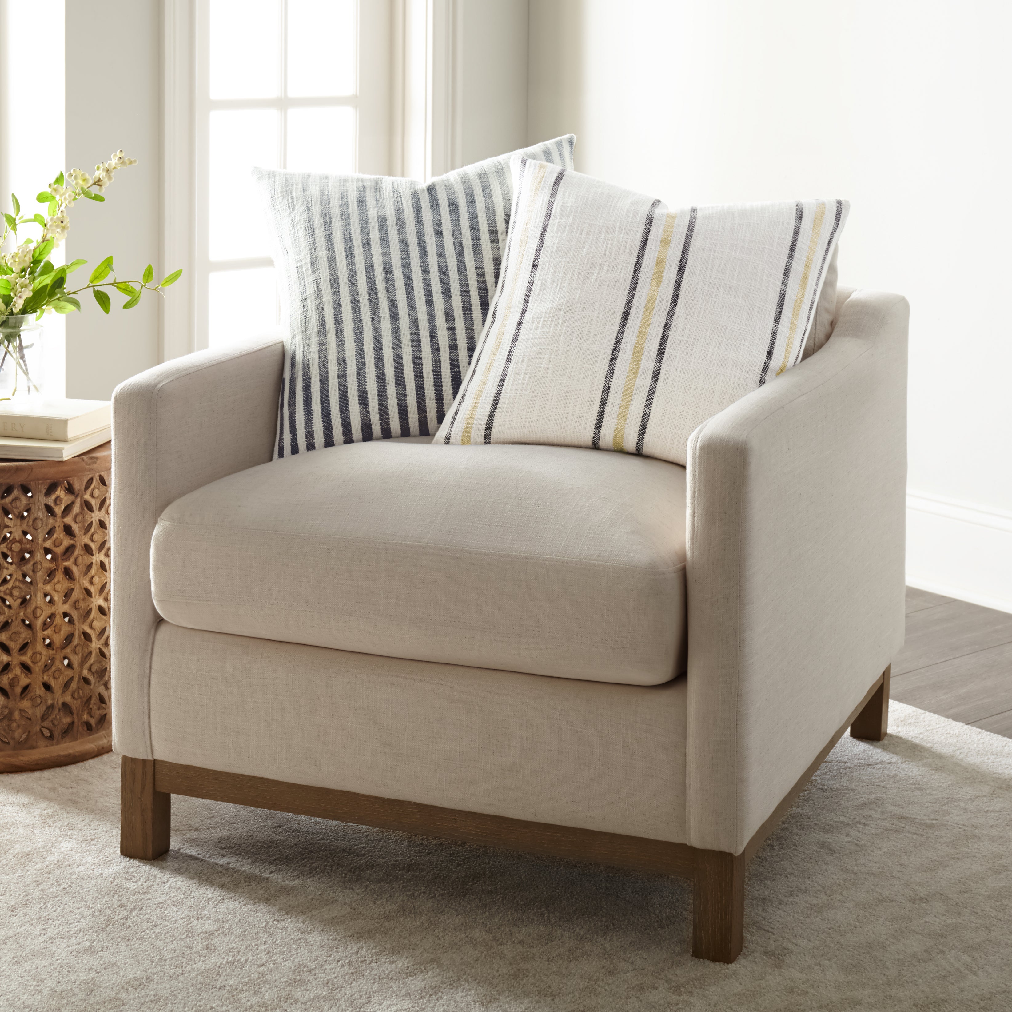 Bengal Stripe Yarn-Dyed Cotton Decor Throw Pillow Cover