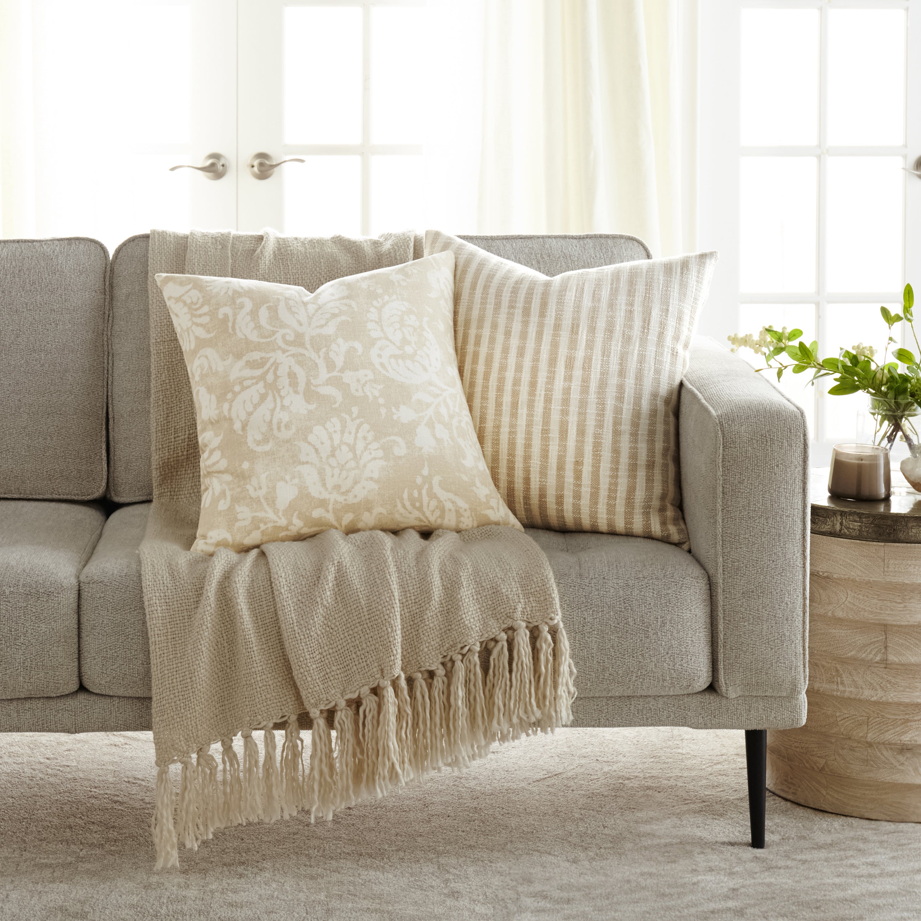 Bengal Stripe Yarn-Dyed Cotton Decor Throw Pillow Cover