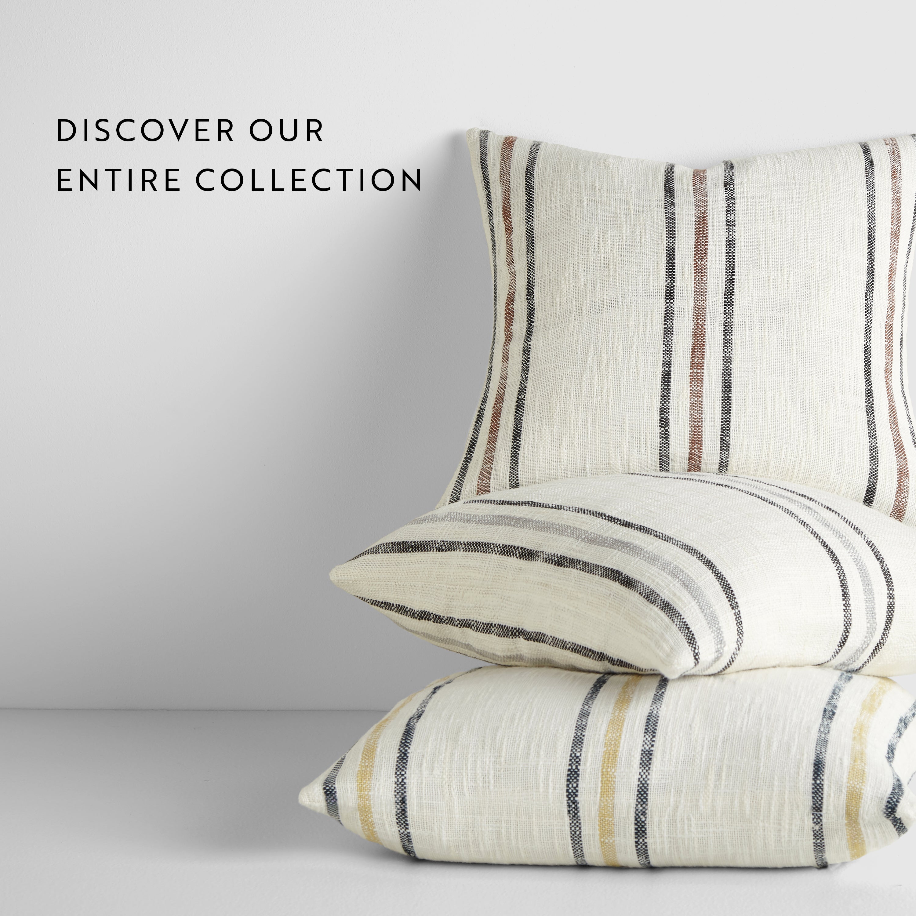 Framed Stripe Yarn-Dyed Cotton Decor Throw Pillow Cover