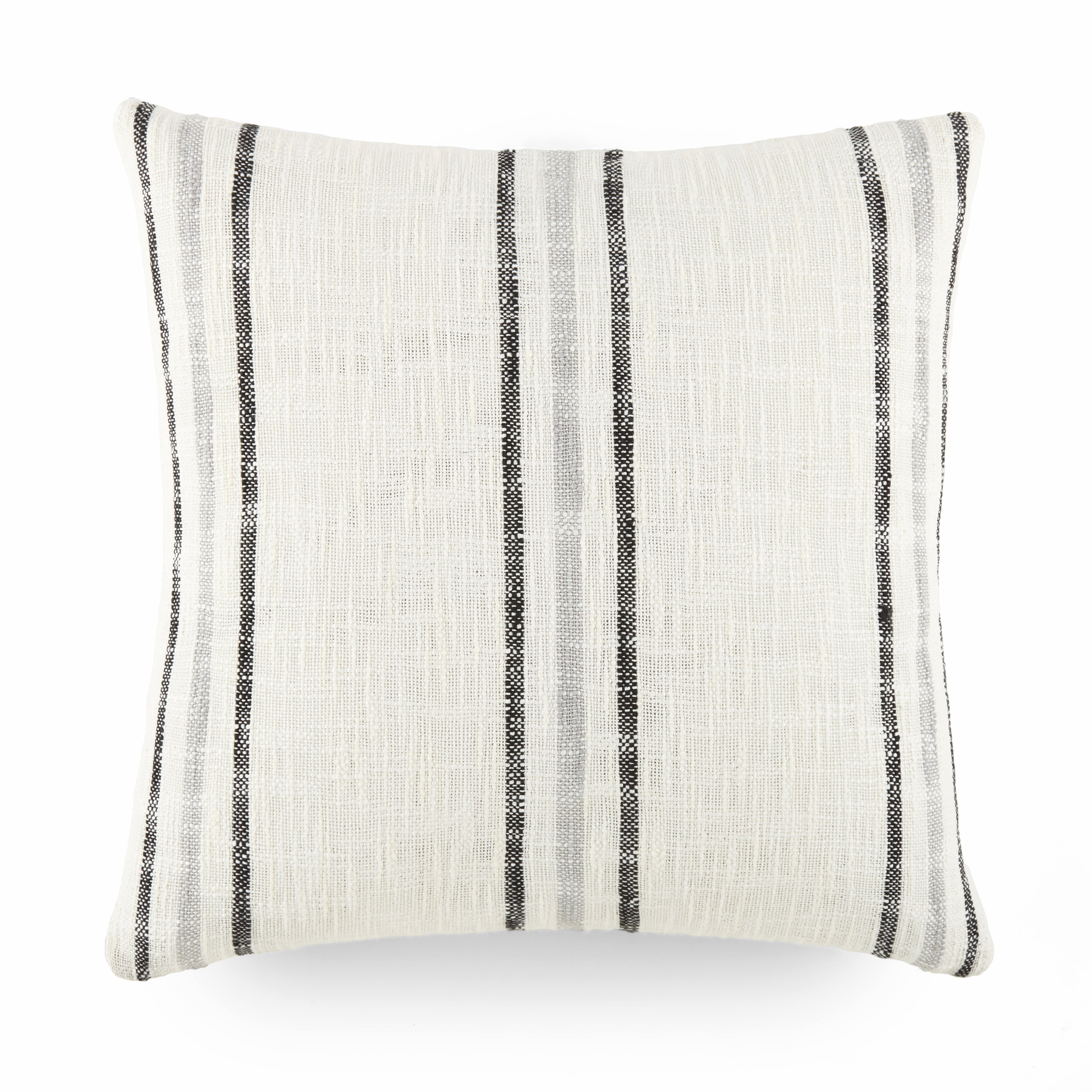 Framed Stripe Yarn-Dyed Cotton Decor Throw Pillow Cover