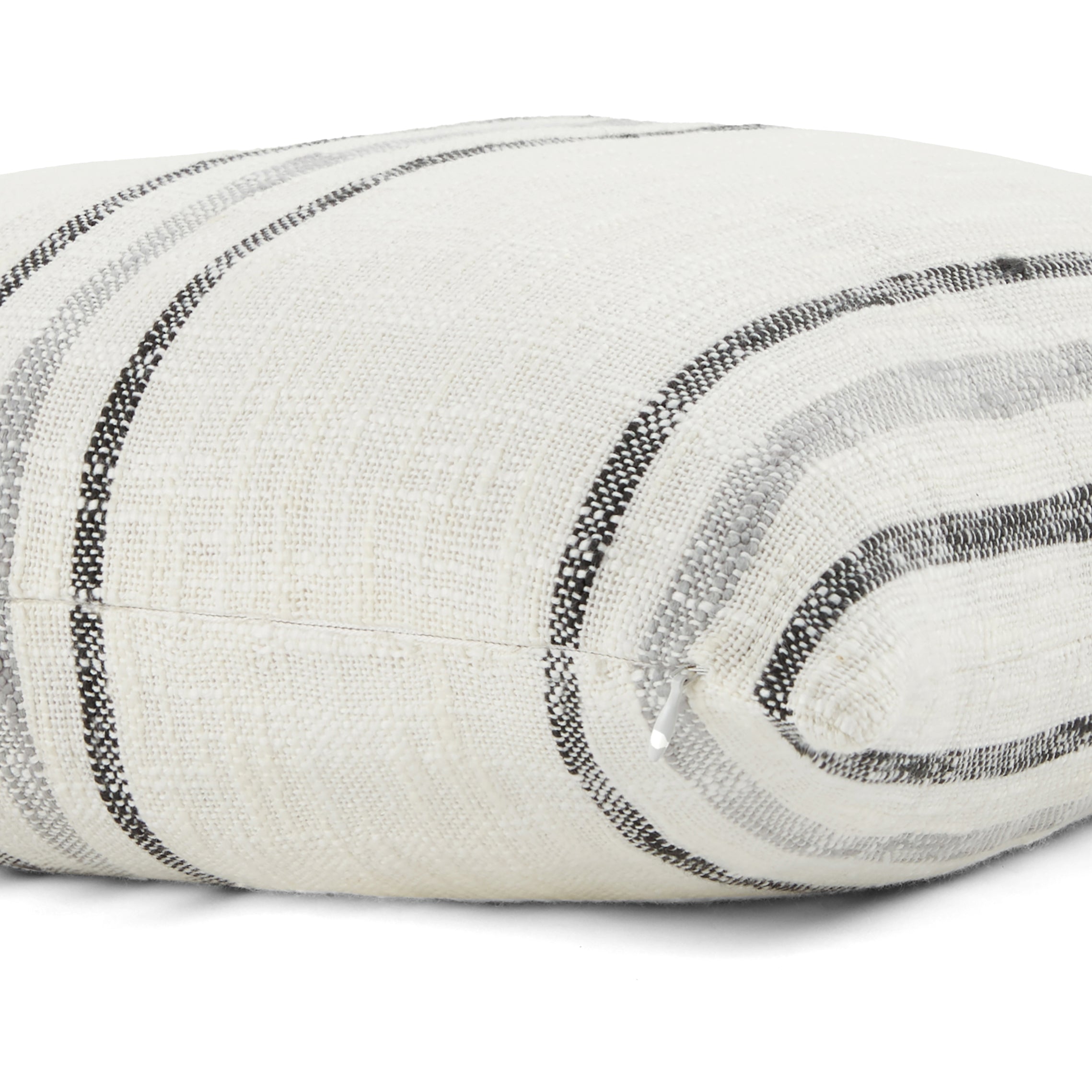 Framed Stripe Yarn-Dyed Cotton Decor Throw Pillow Cover