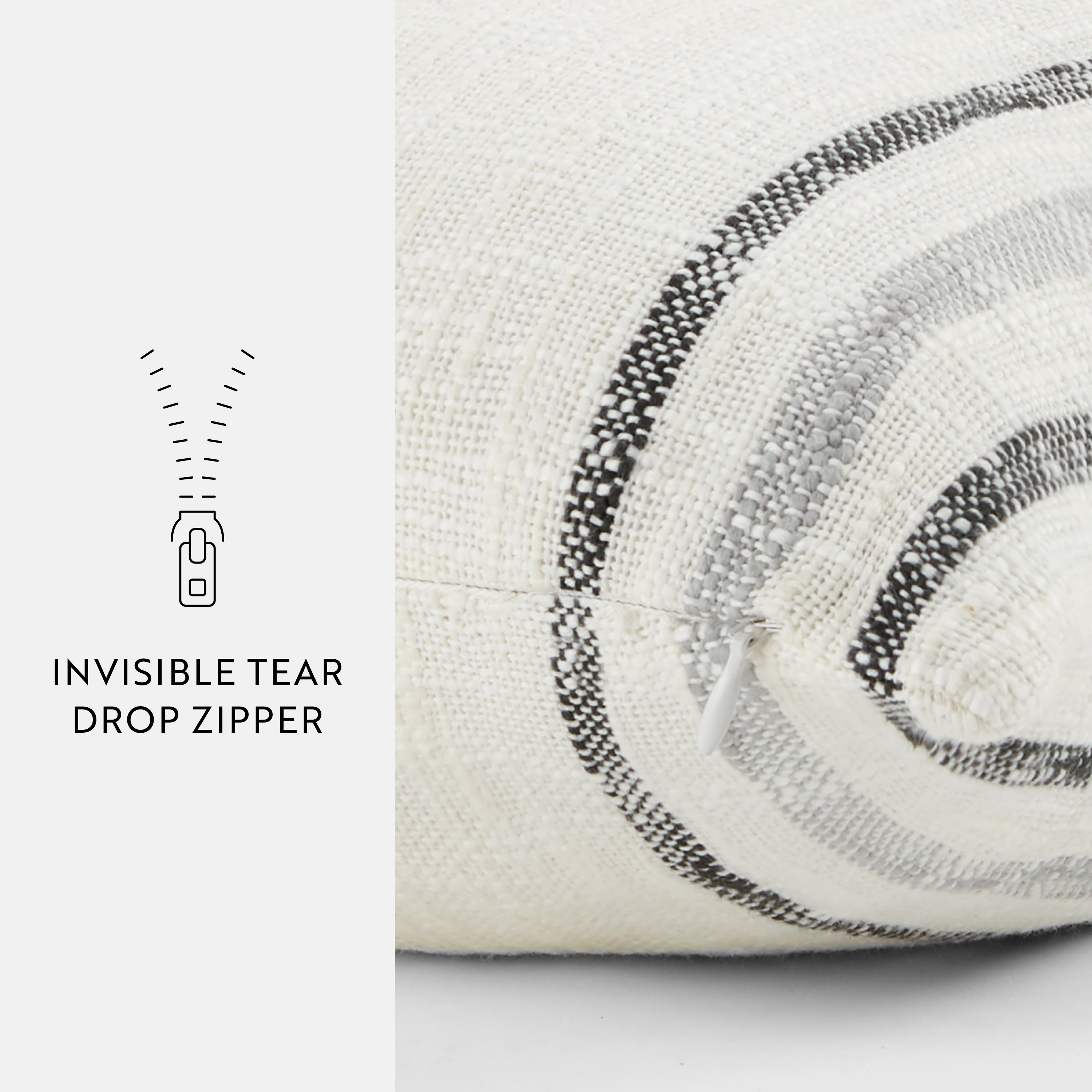 Framed Stripe Yarn-Dyed Cotton Decor Throw Pillow Cover