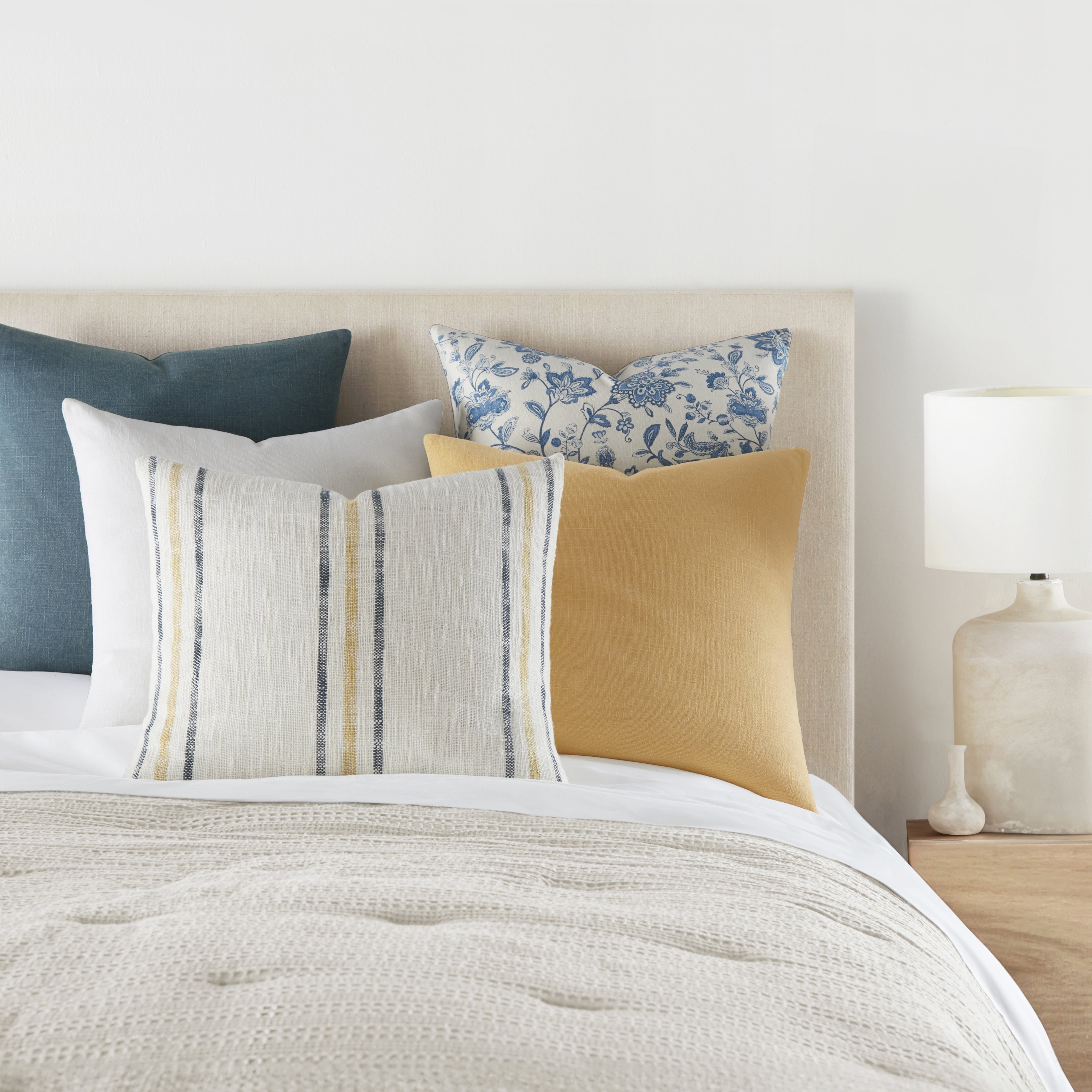 Framed Stripe Yarn-Dyed Cotton Decor Throw Pillow Cover