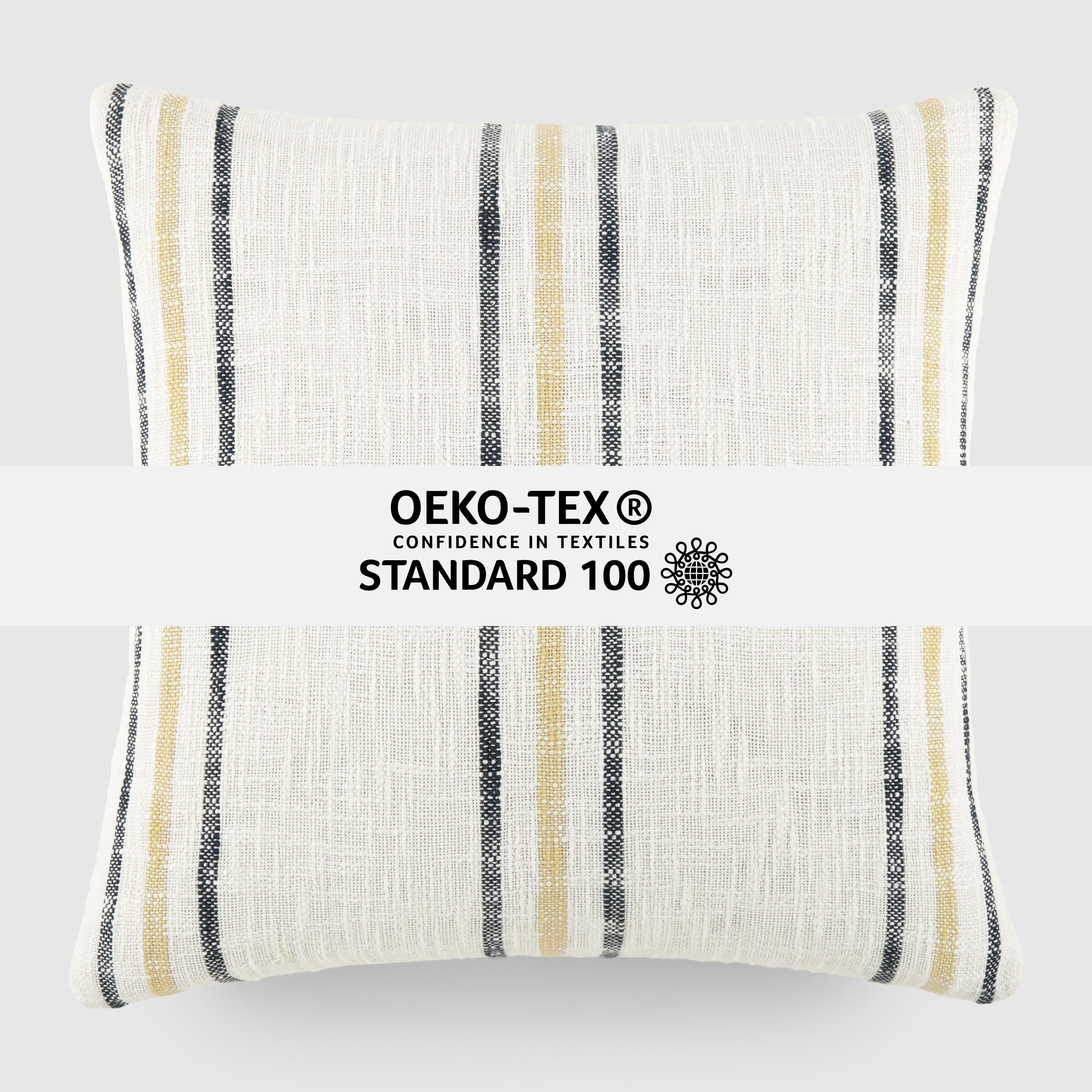 Framed Stripe Yarn-Dyed Cotton Decor Throw Pillow Cover