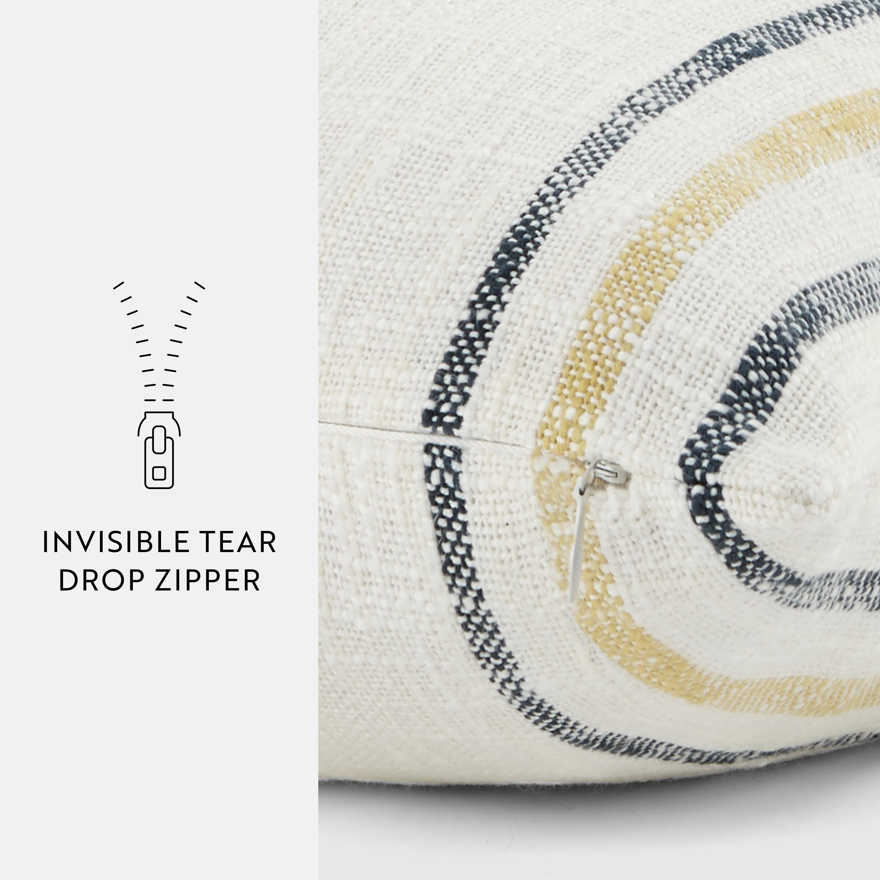 Framed Stripe Yarn-Dyed Cotton Decor Throw Pillow Cover