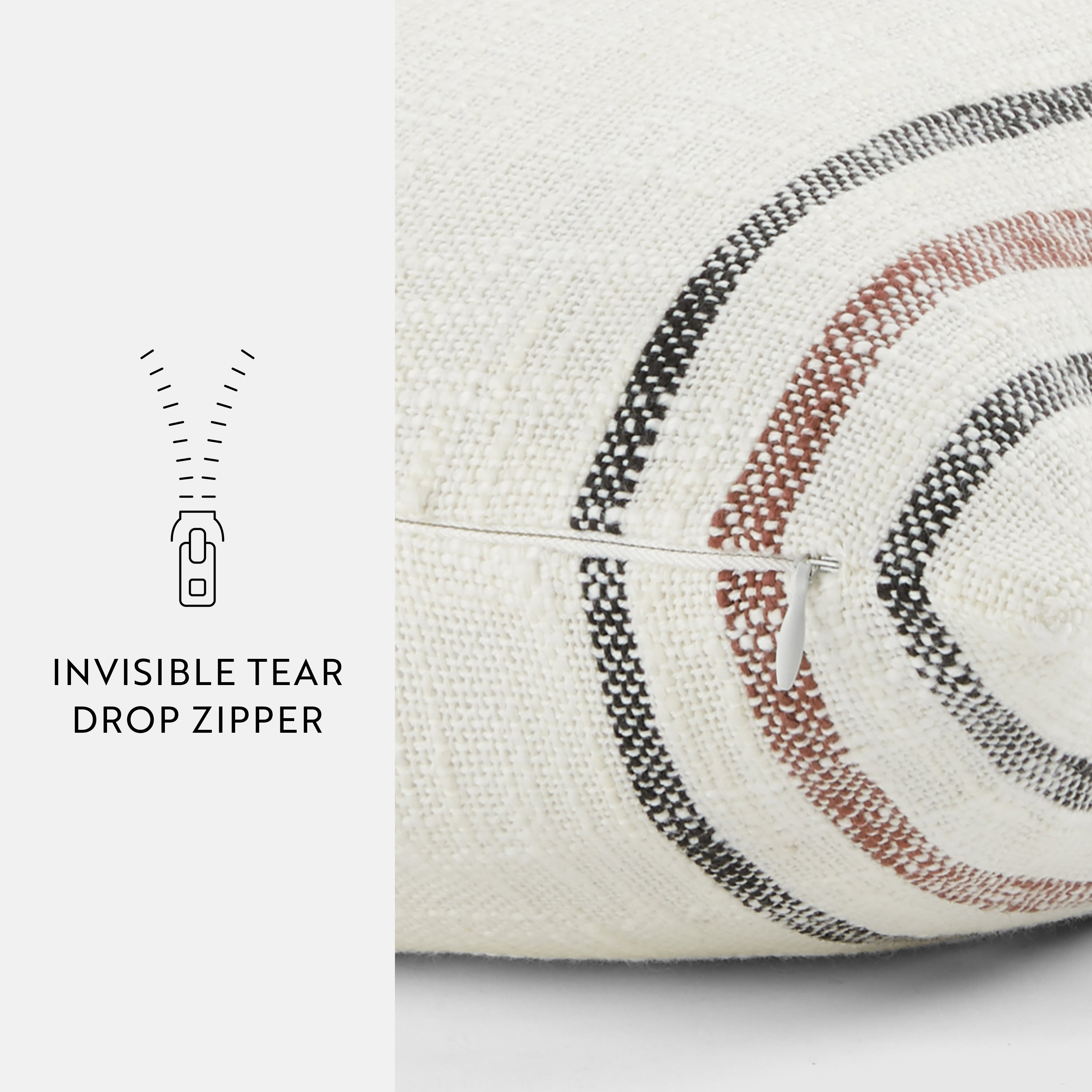 Framed Stripe Yarn-Dyed Cotton Decor Throw Pillow Cover