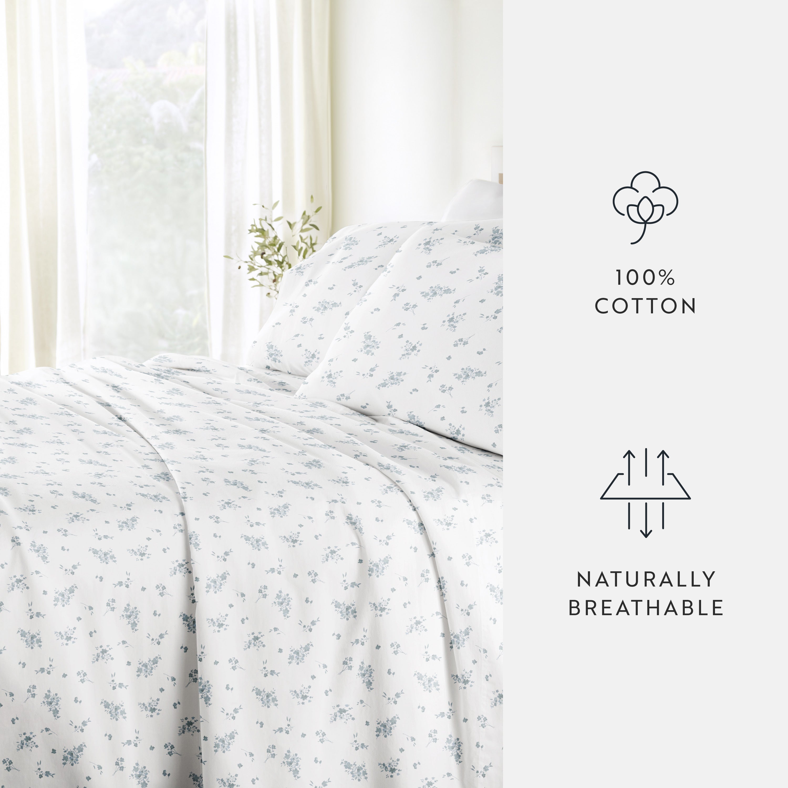 Bouquet Bliss 100% Cotton Long Staple Sheet Set