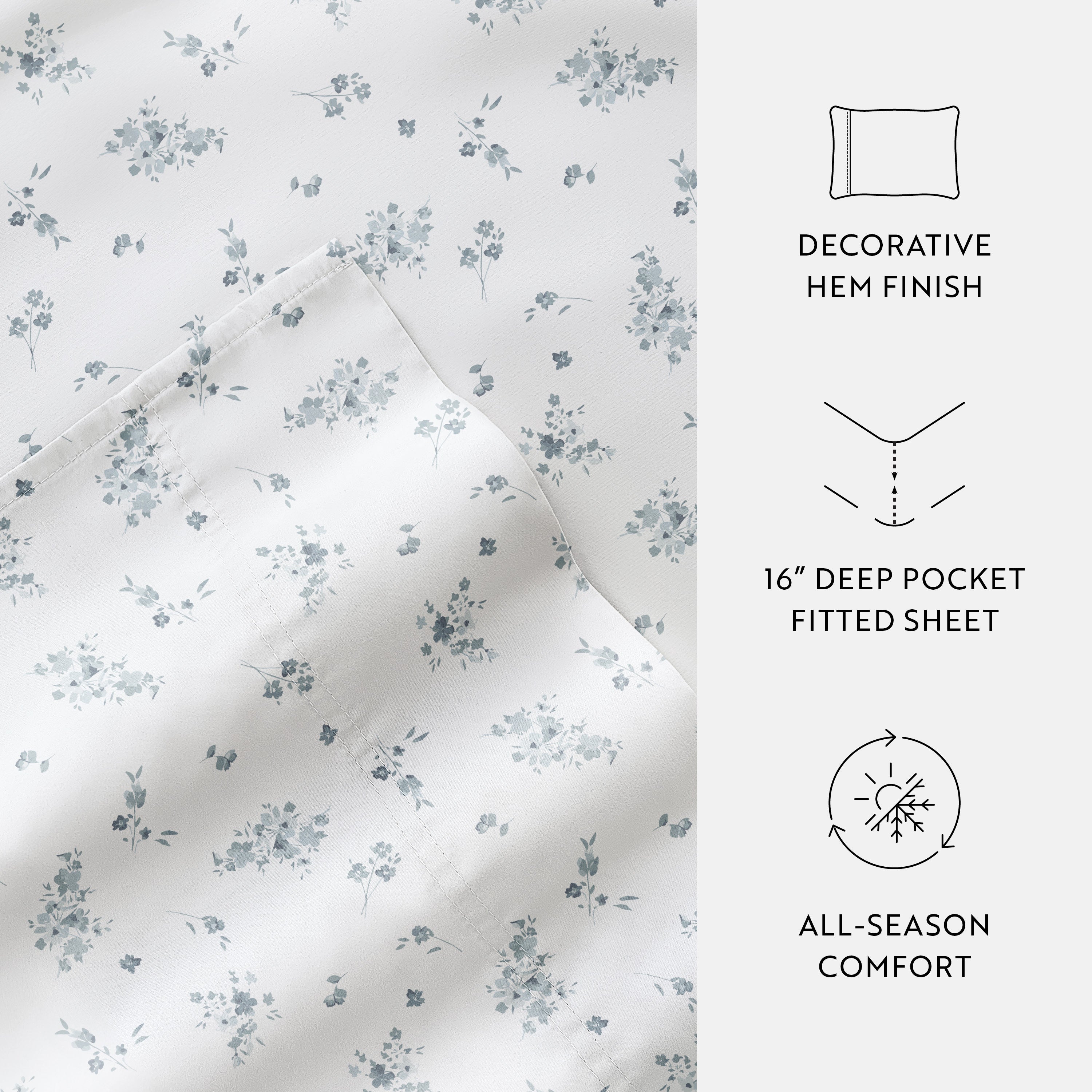 Bouquet Bliss 100% Cotton Long Staple Sheet Set