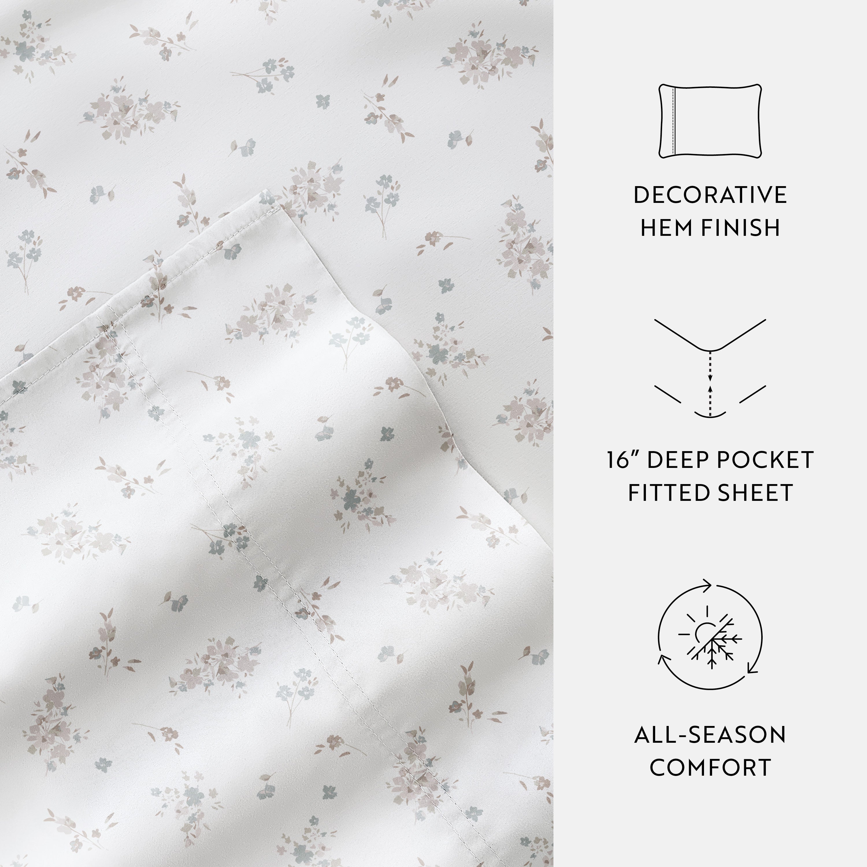 Bouquet Bliss 100% Cotton Long Staple Sheet Set