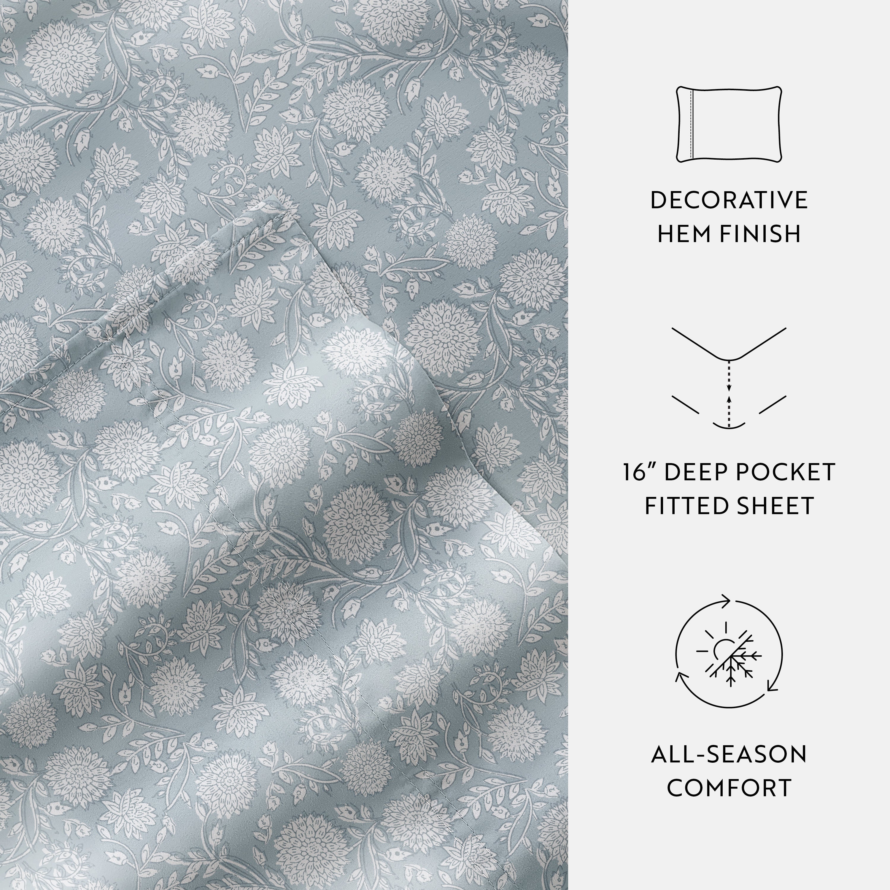 Bohemian Garden 100% Cotton Long Staple Sheet Set