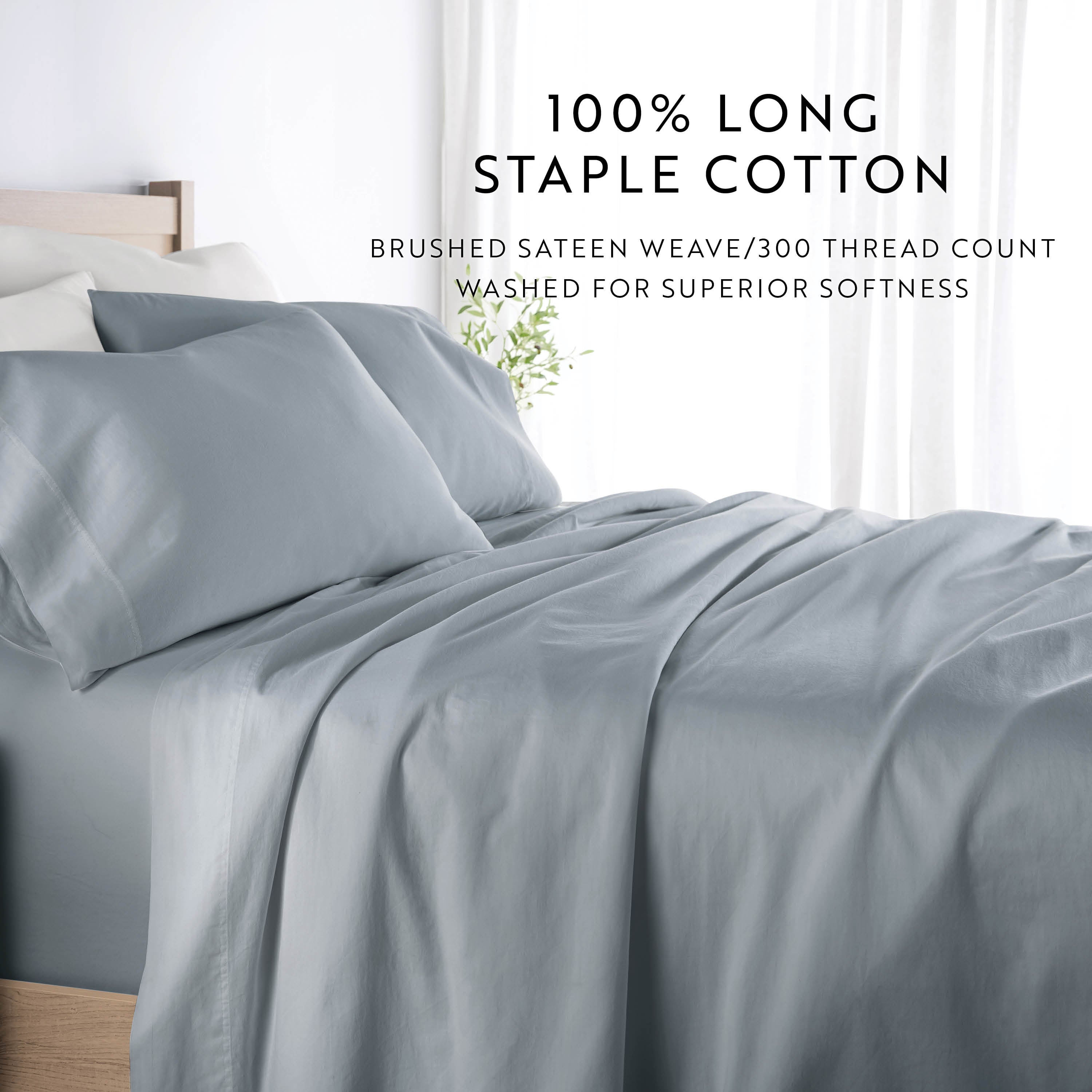 4-Piece 100% Cotton Long Staple Sheet Set