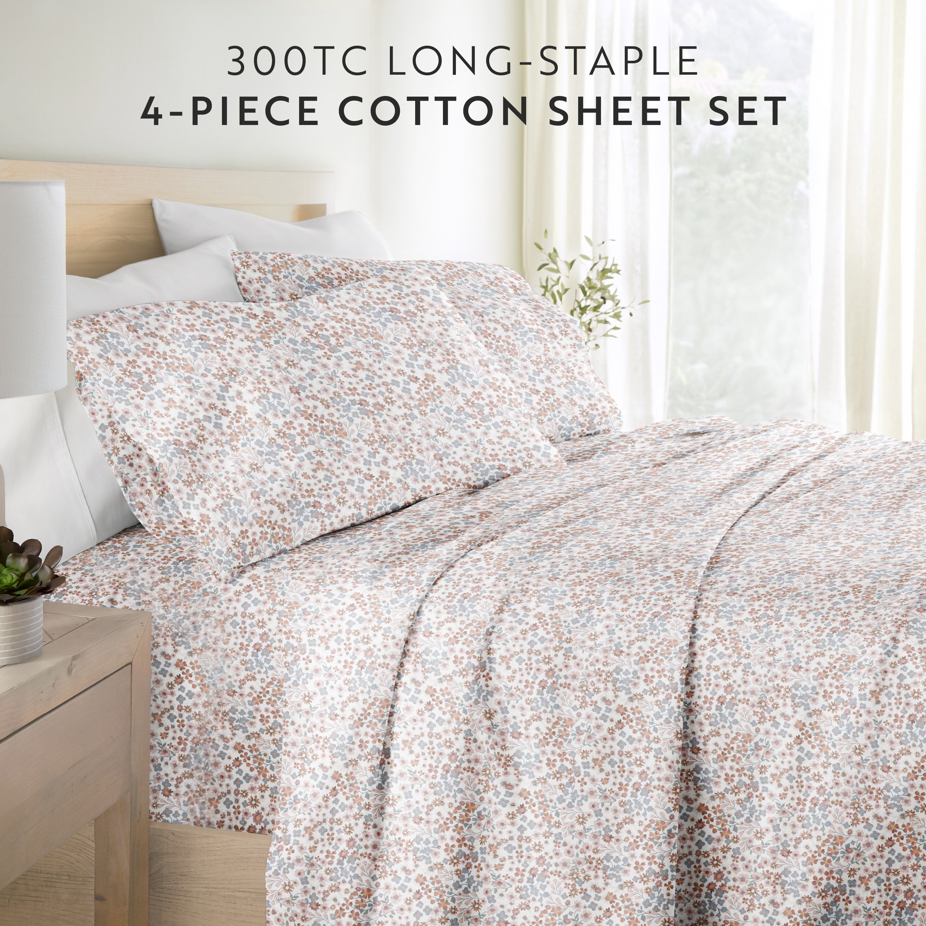 Garden Bloom 100% Cotton Long Staple Sheet Set