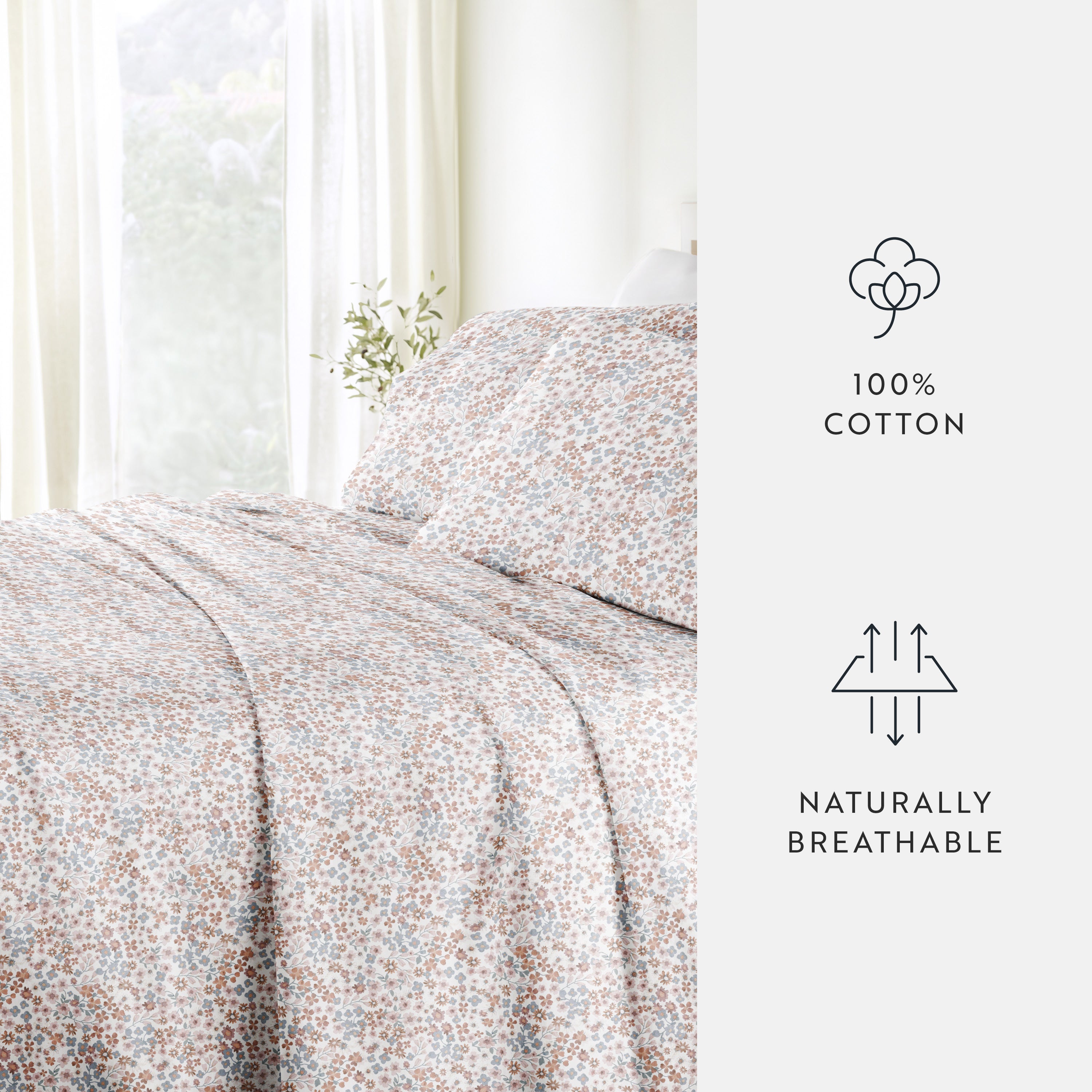 Garden Bloom 100% Cotton Long Staple Sheet Set