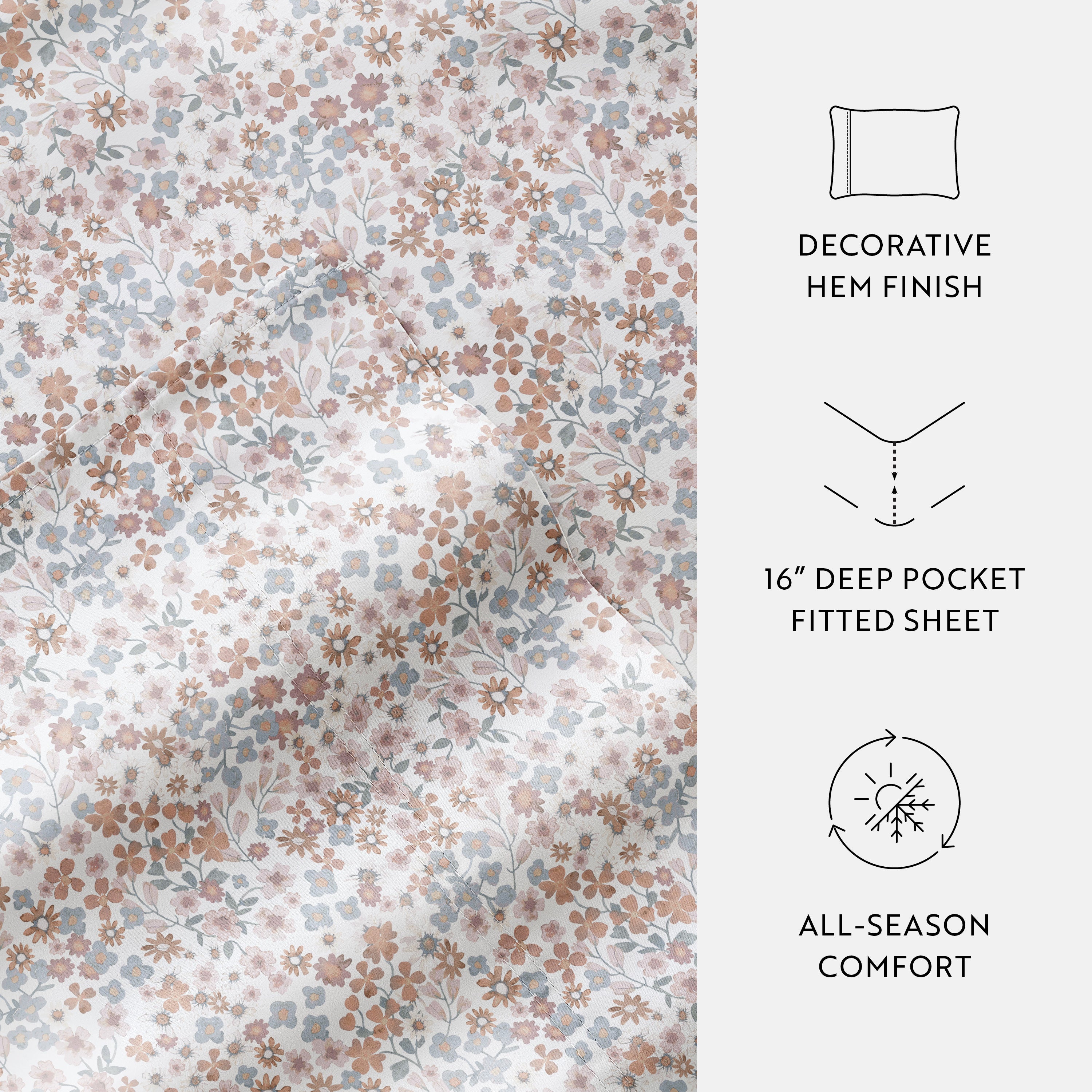 Garden Bloom 100% Cotton Long Staple Sheet Set