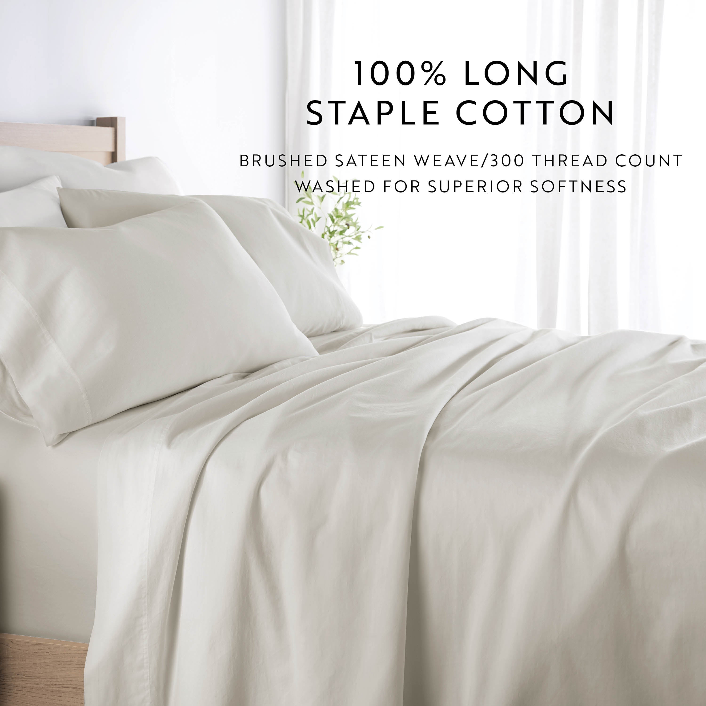 4-Piece 100% Cotton Long Staple Sheet Set