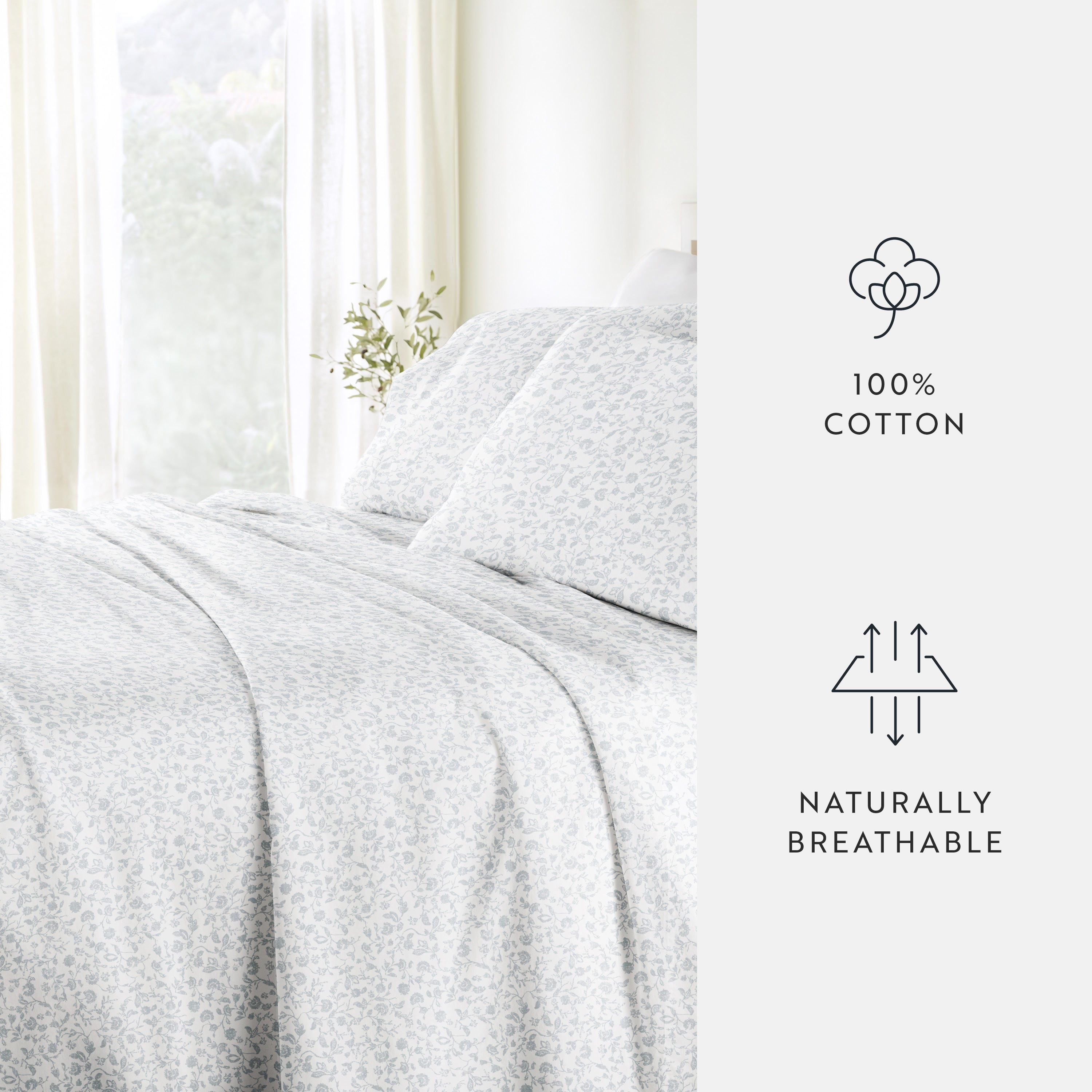 Rustic Jacobean 100% Cotton Long Staple Sheet Set