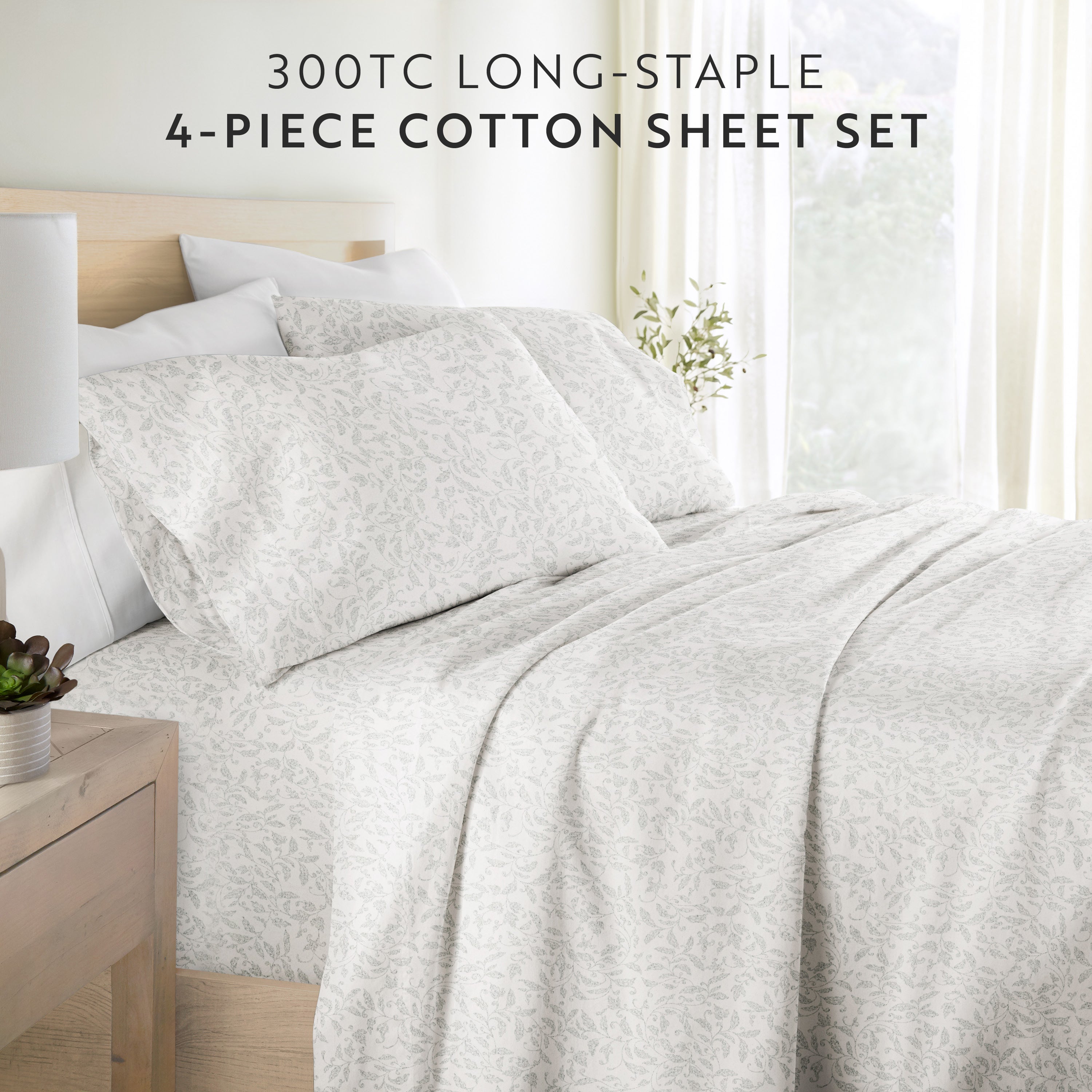 Vines 100% Cotton Long Staple Sheet Set
