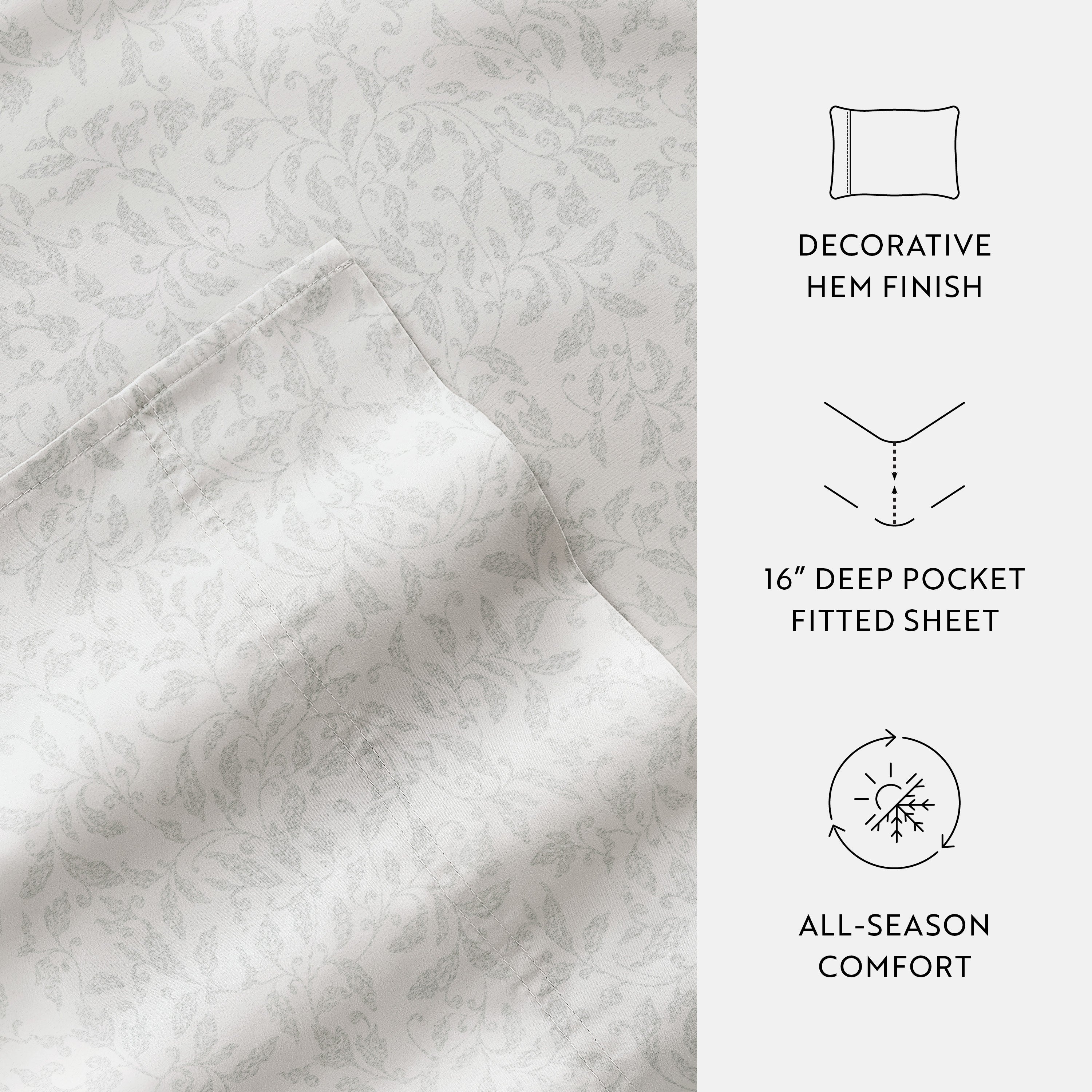 Vines 100% Cotton Long Staple Sheet Set