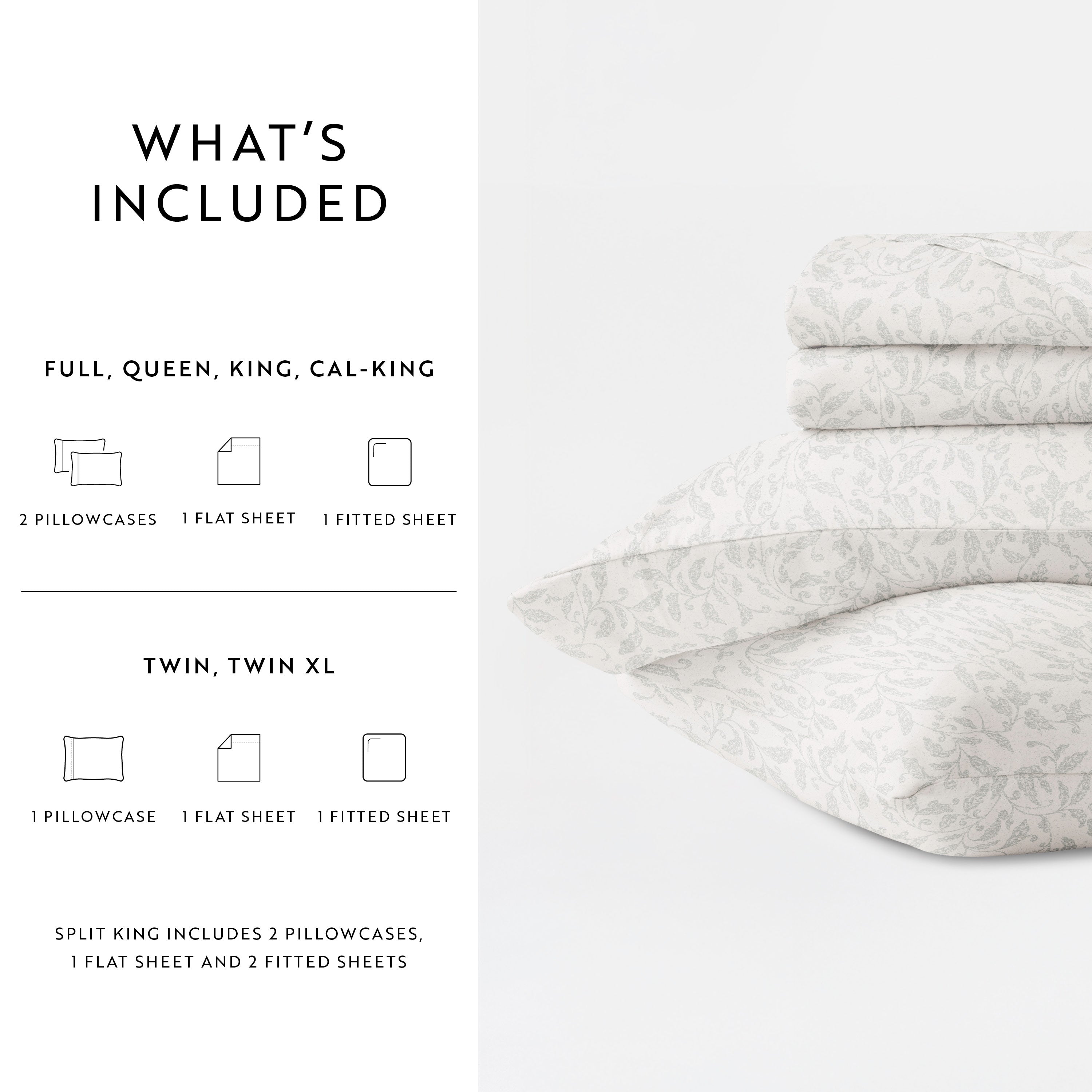 Vines 100% Cotton Long Staple Sheet Set