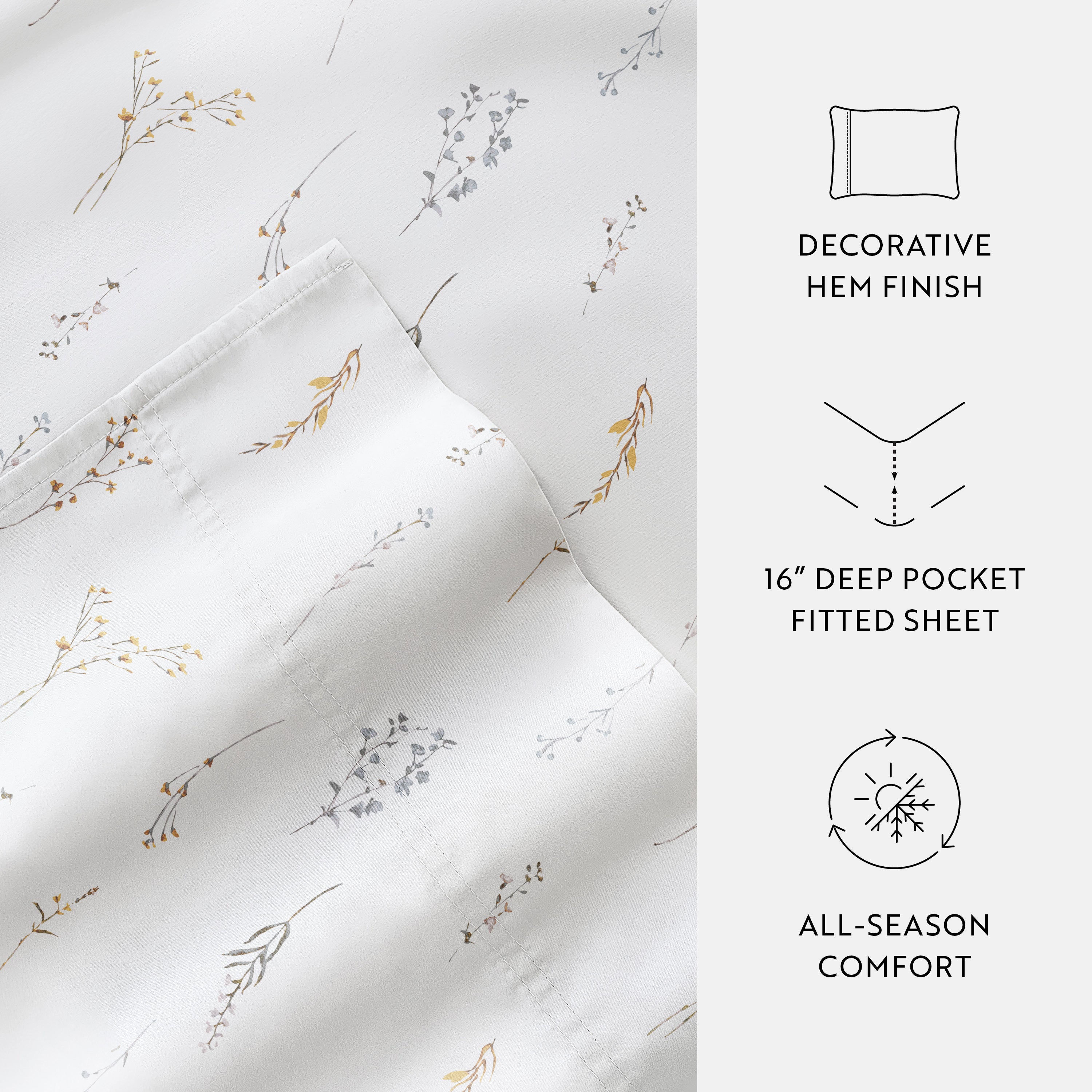 Wild Garden 100% Cotton Long Staple Sheet Set