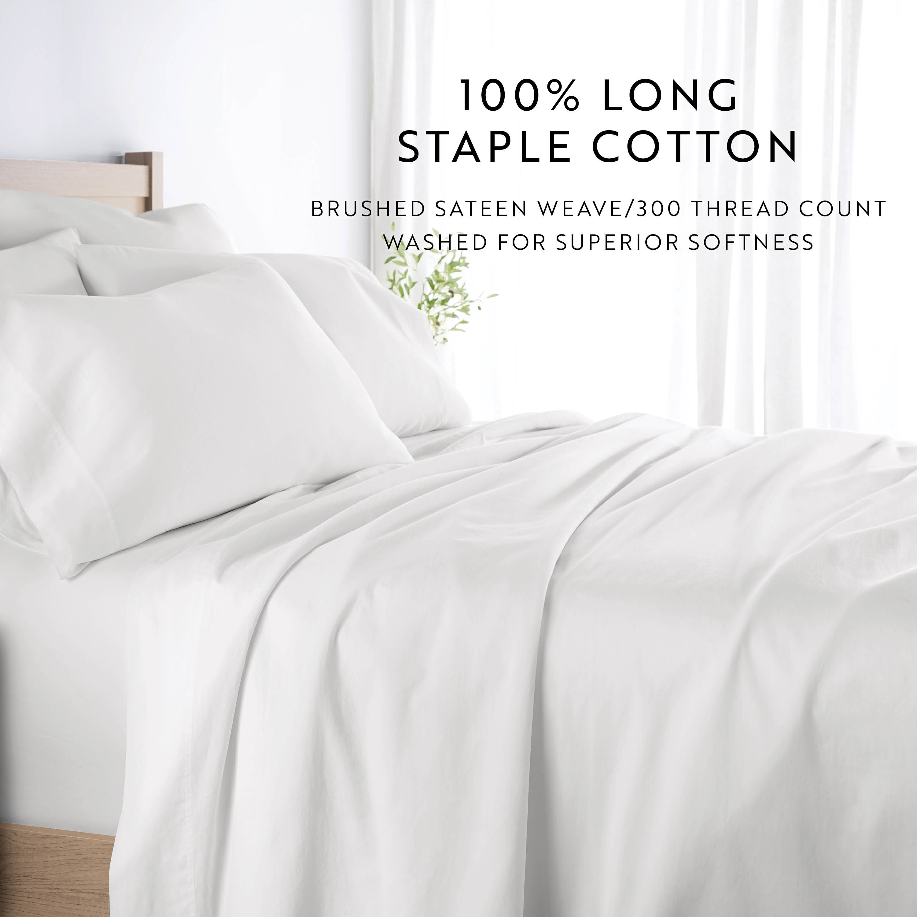4-Piece 100% Cotton Long Staple Sheet Set