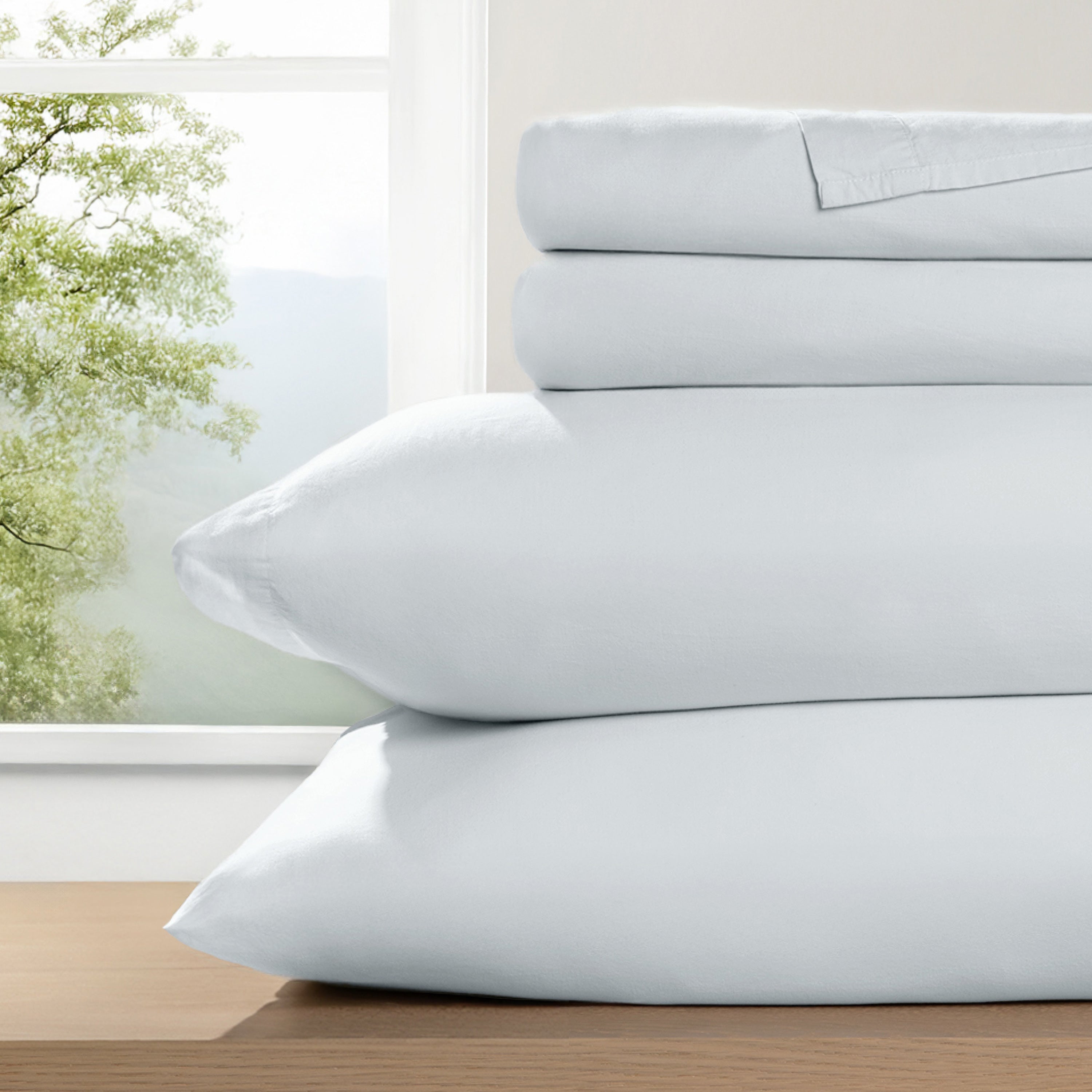 4-Piece 100% Cotton Percale Sheet Set