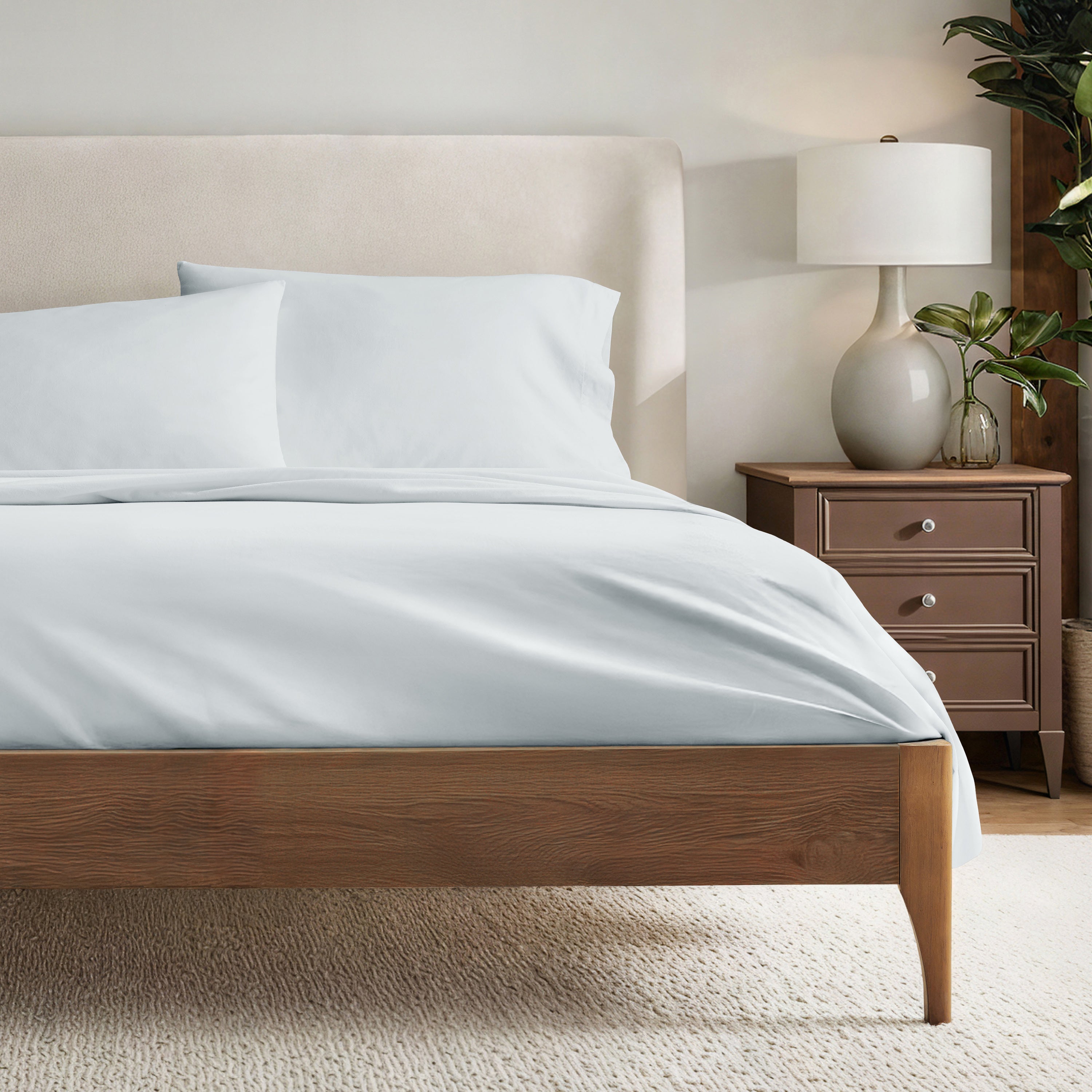 4-Piece 100% Cotton Percale Sheet Set