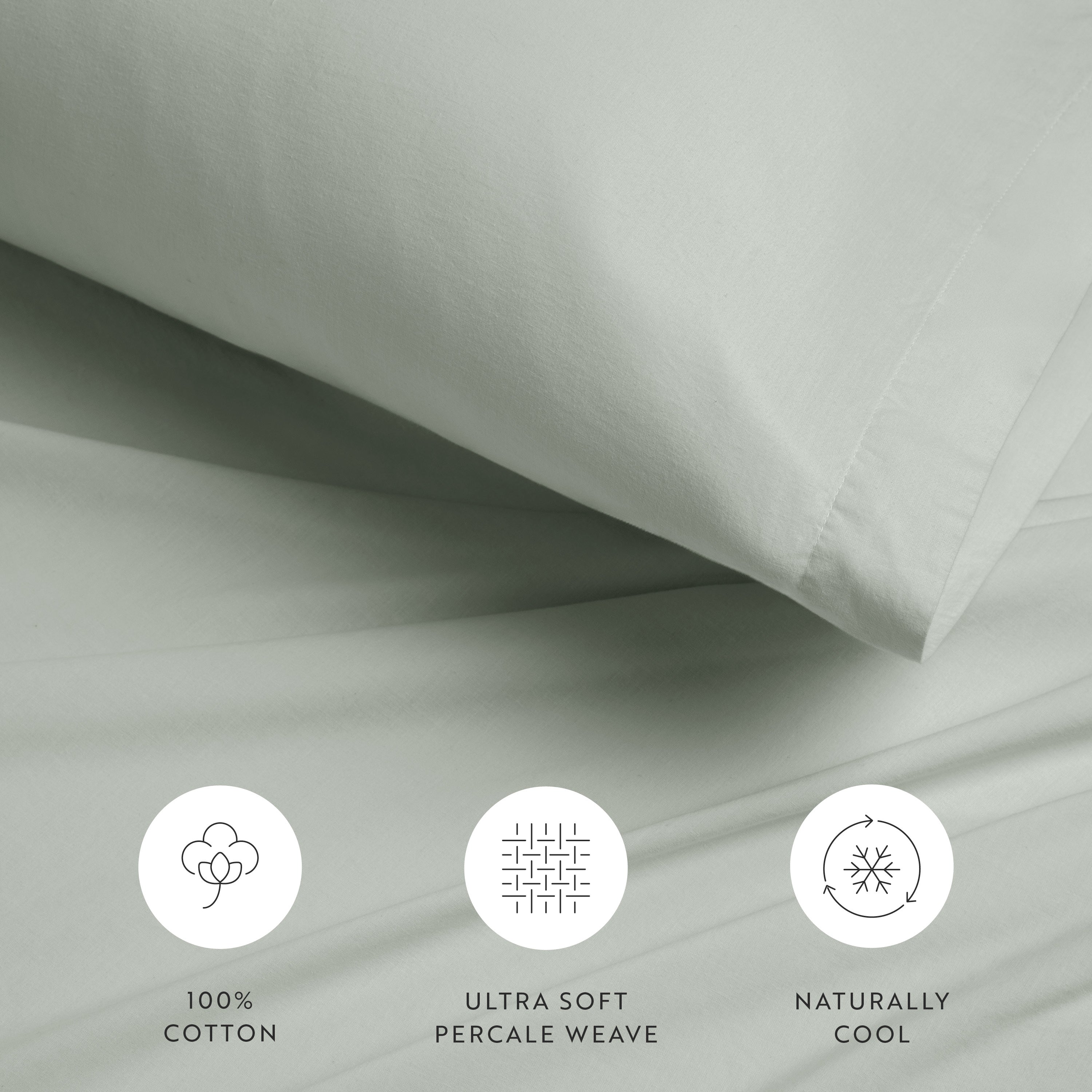 4-Piece 100% Cotton Percale Sheet Set