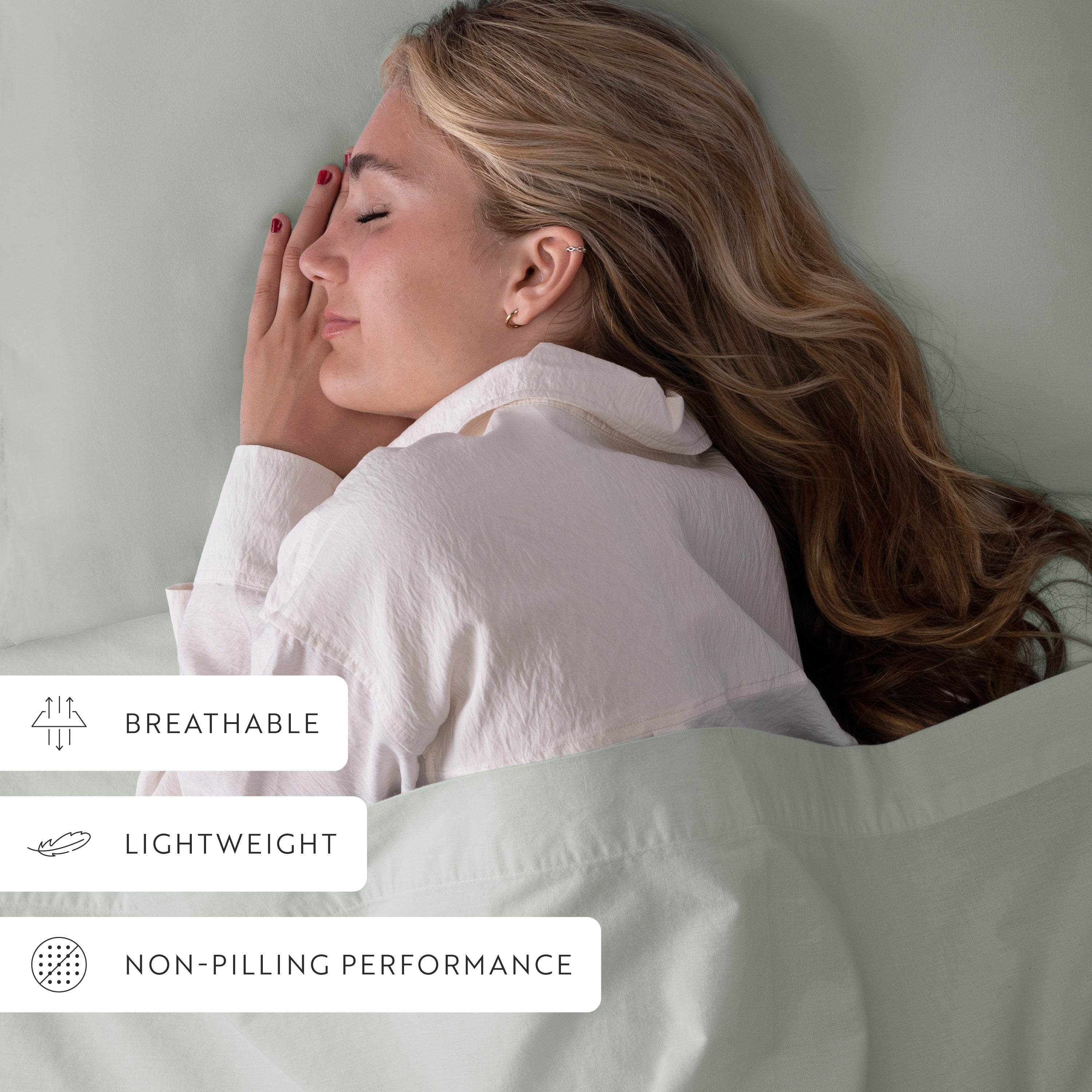 4-Piece 100% Cotton Percale Sheet Set