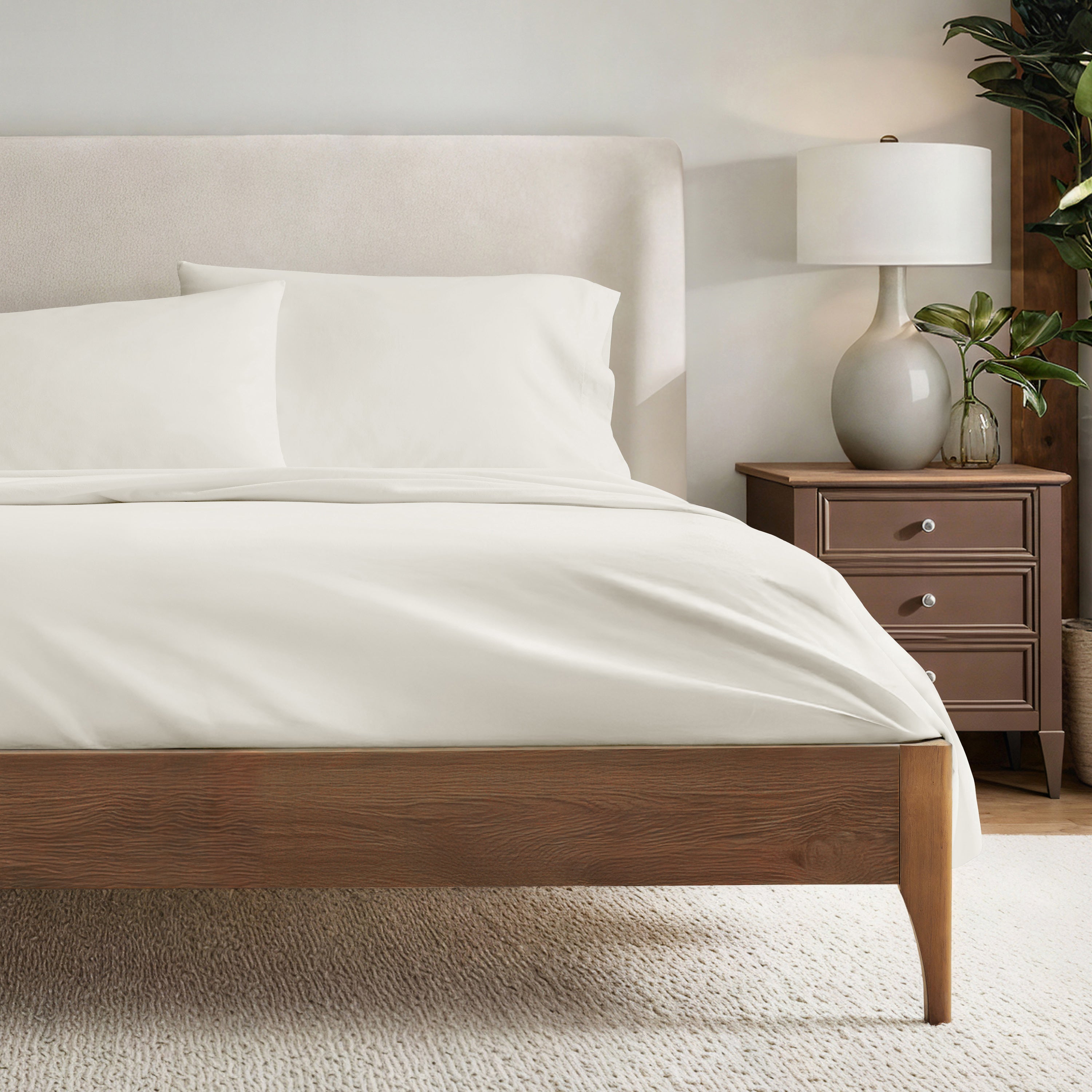 4-Piece 100% Cotton Percale Sheet Set