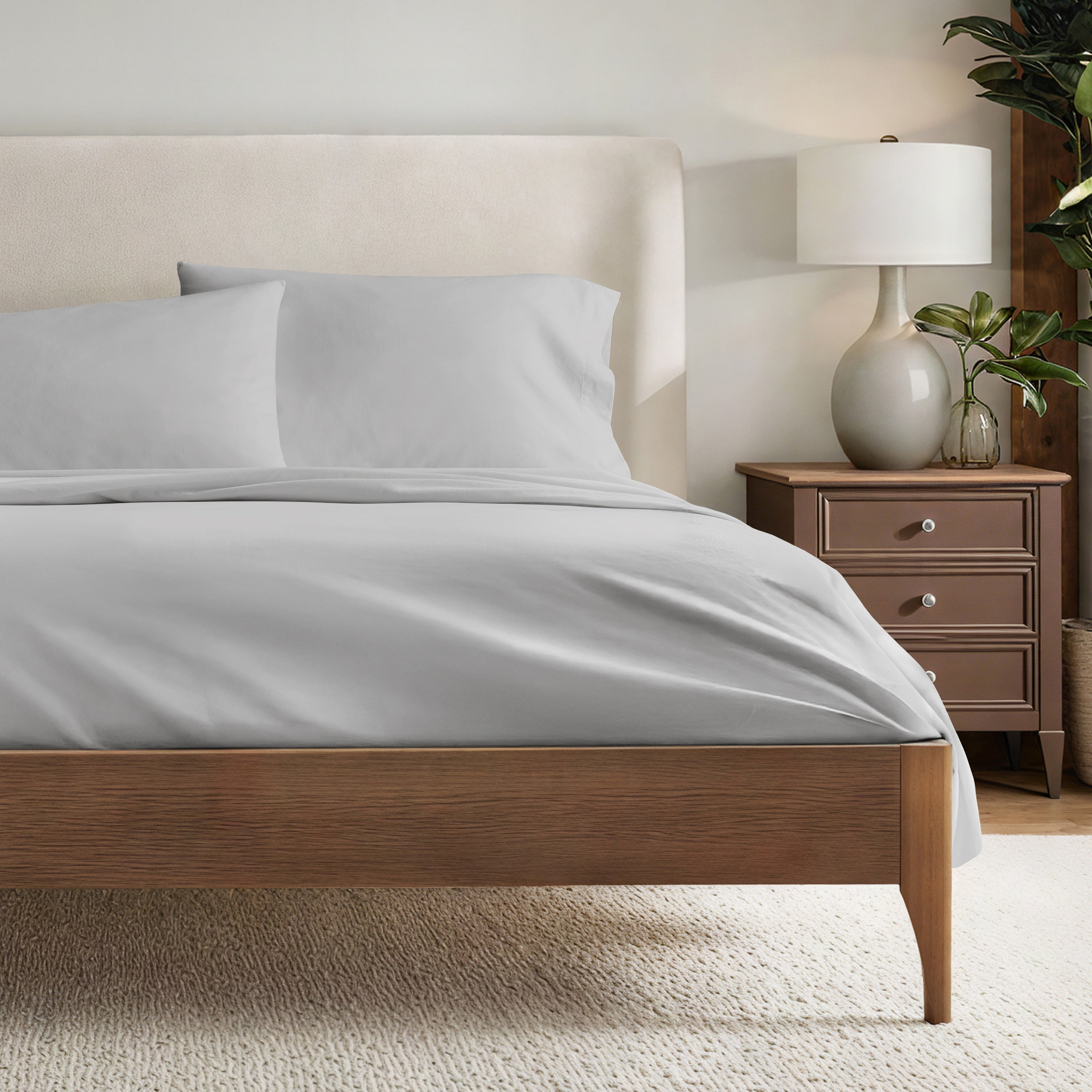 4-Piece 100% Cotton Percale Sheet Set