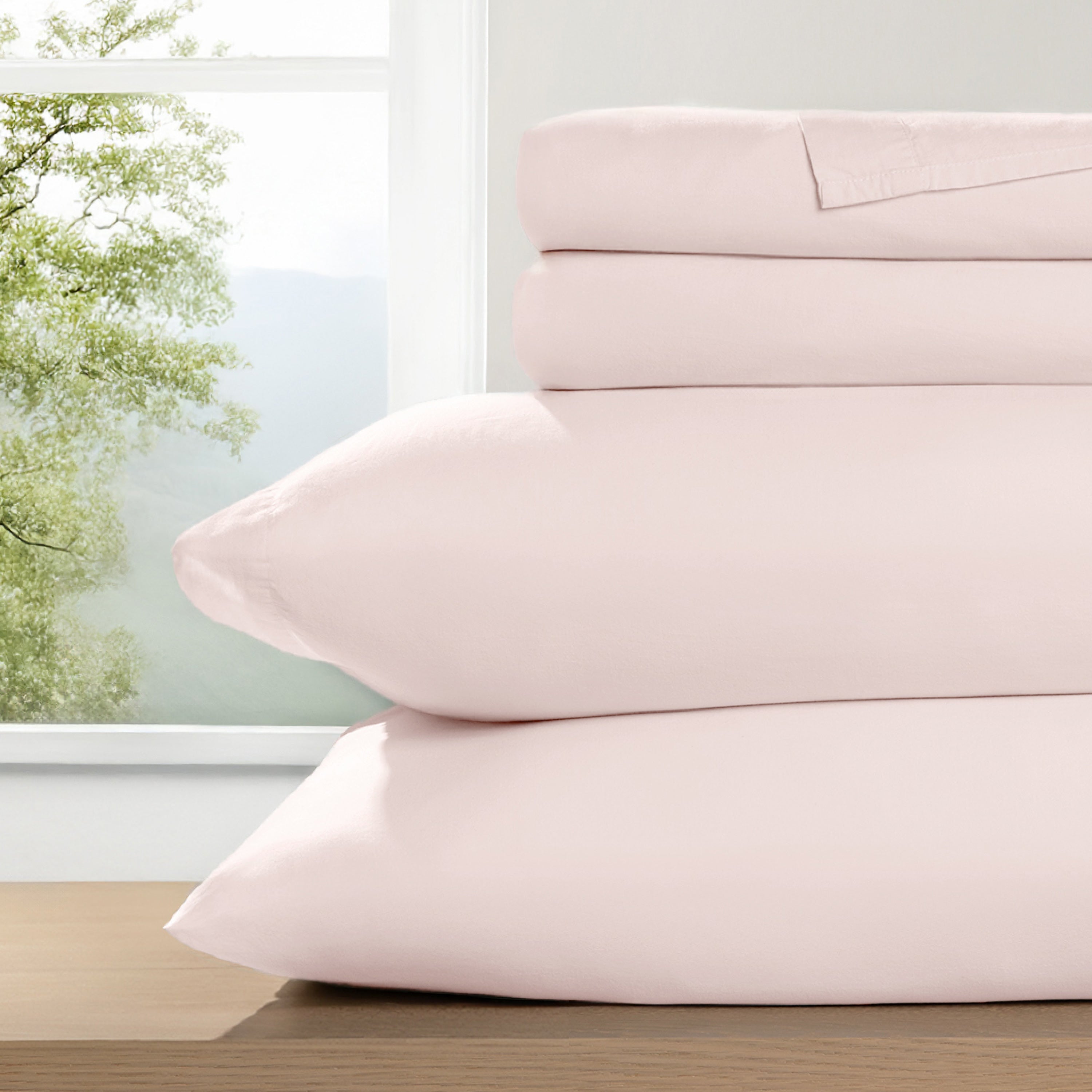 4-Piece 100% Cotton Percale Sheet Set