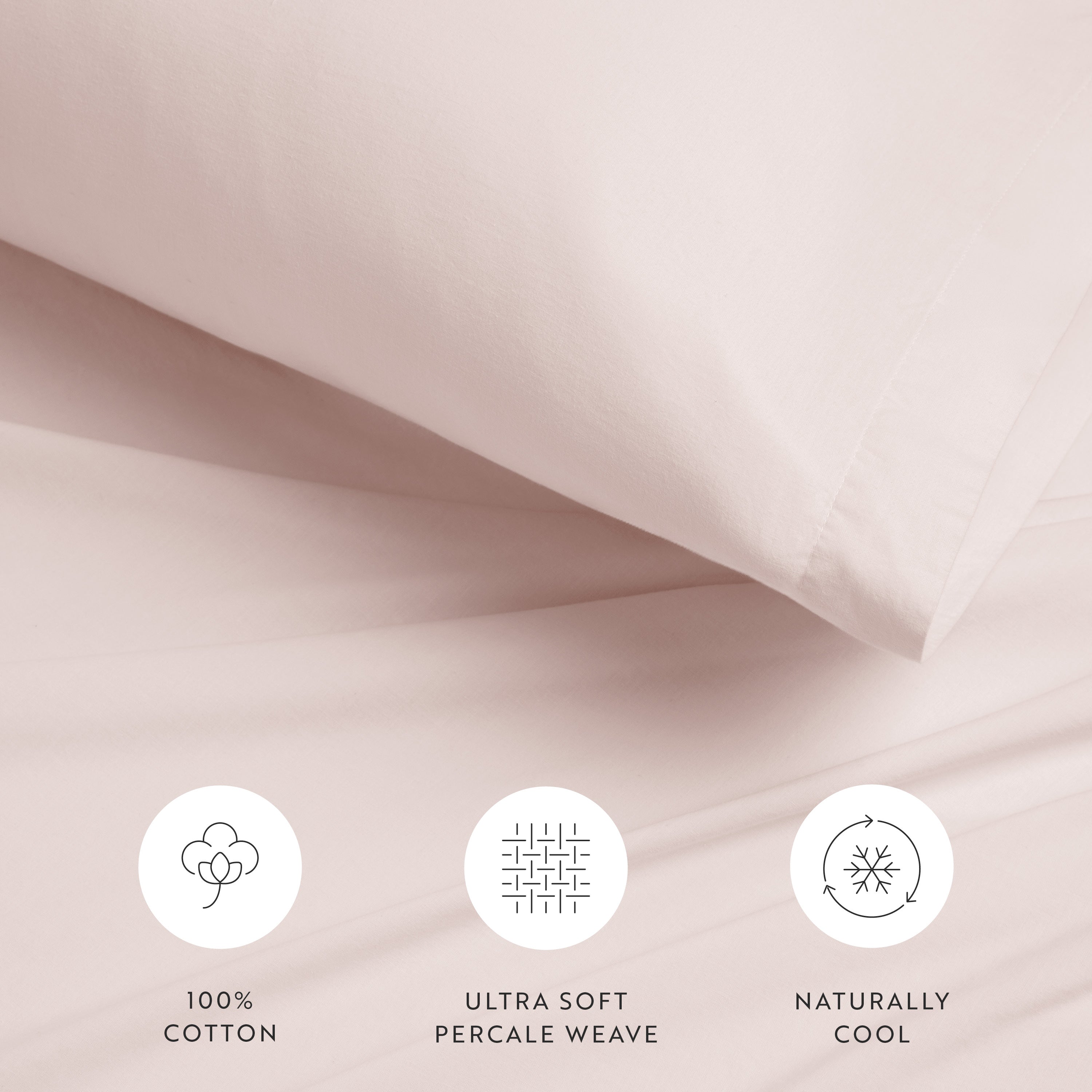 4-Piece 100% Cotton Percale Sheet Set