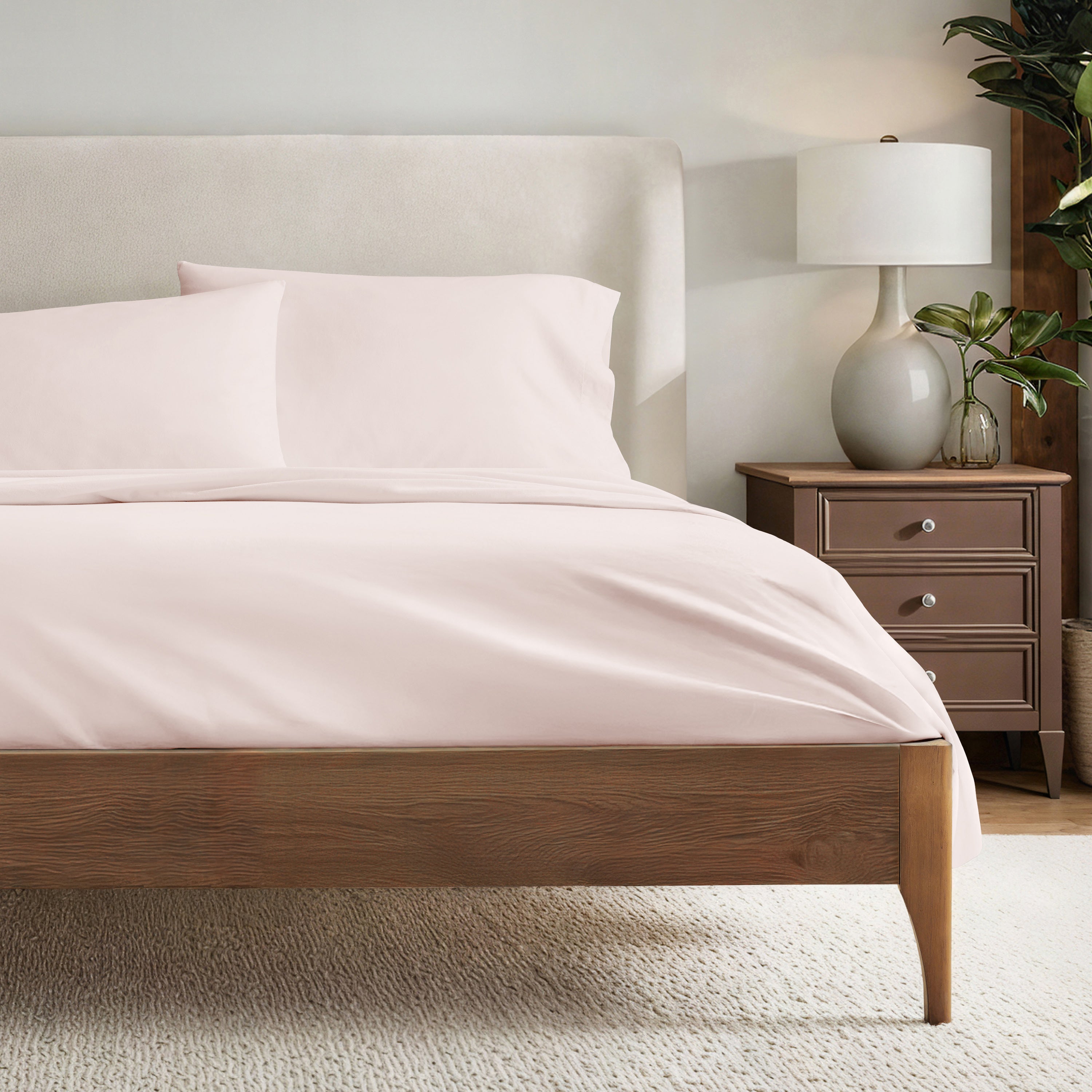 4-Piece 100% Cotton Percale Sheet Set