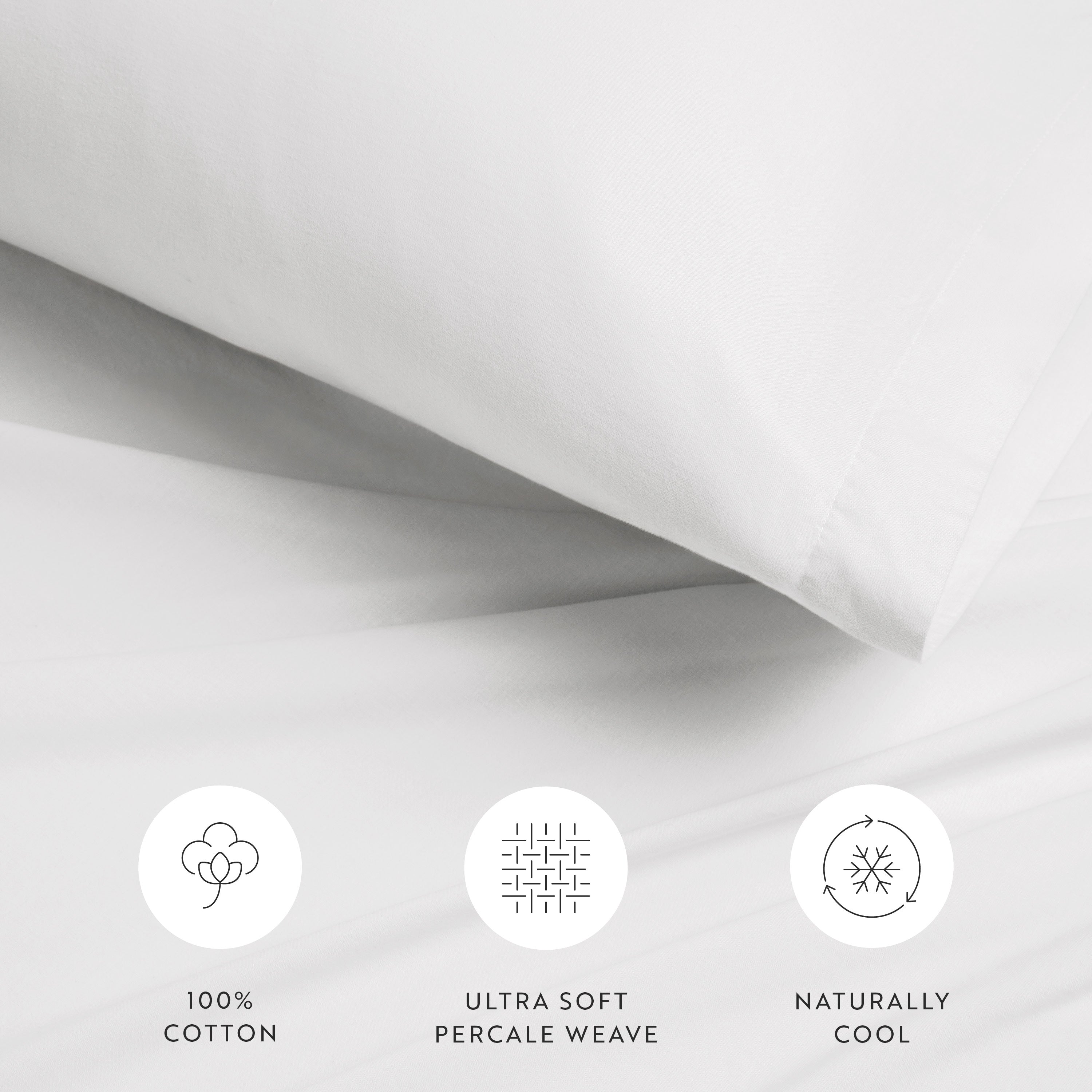 4-Piece 100% Cotton Percale Sheet Set