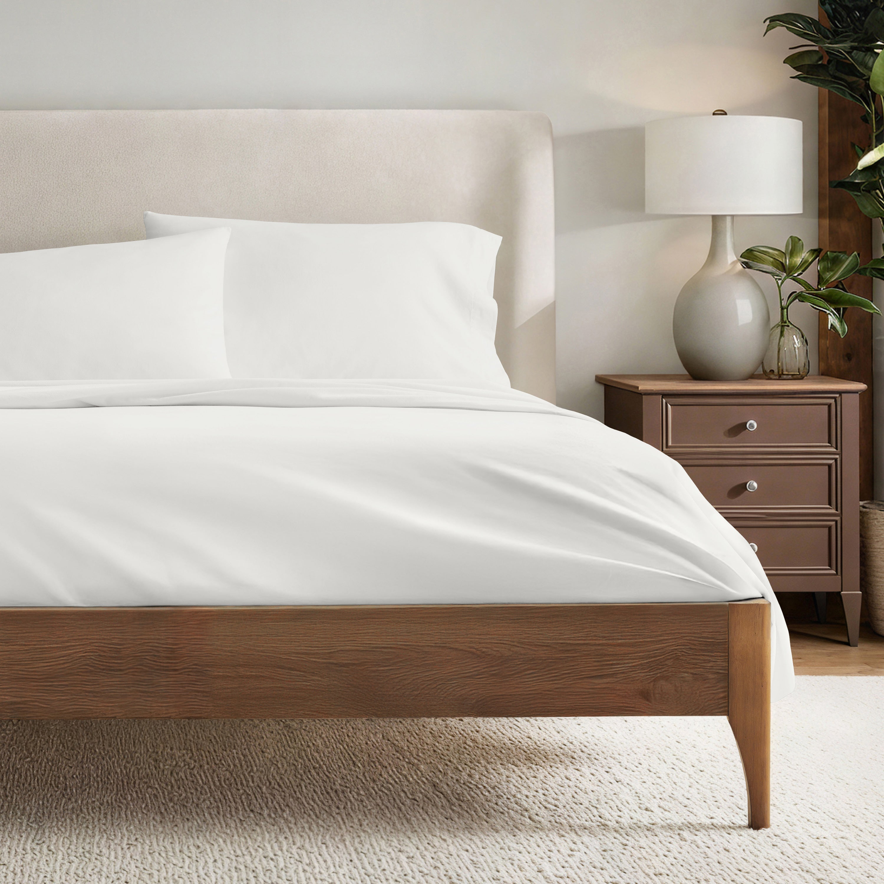 4-Piece 100% Cotton Percale Sheet Set