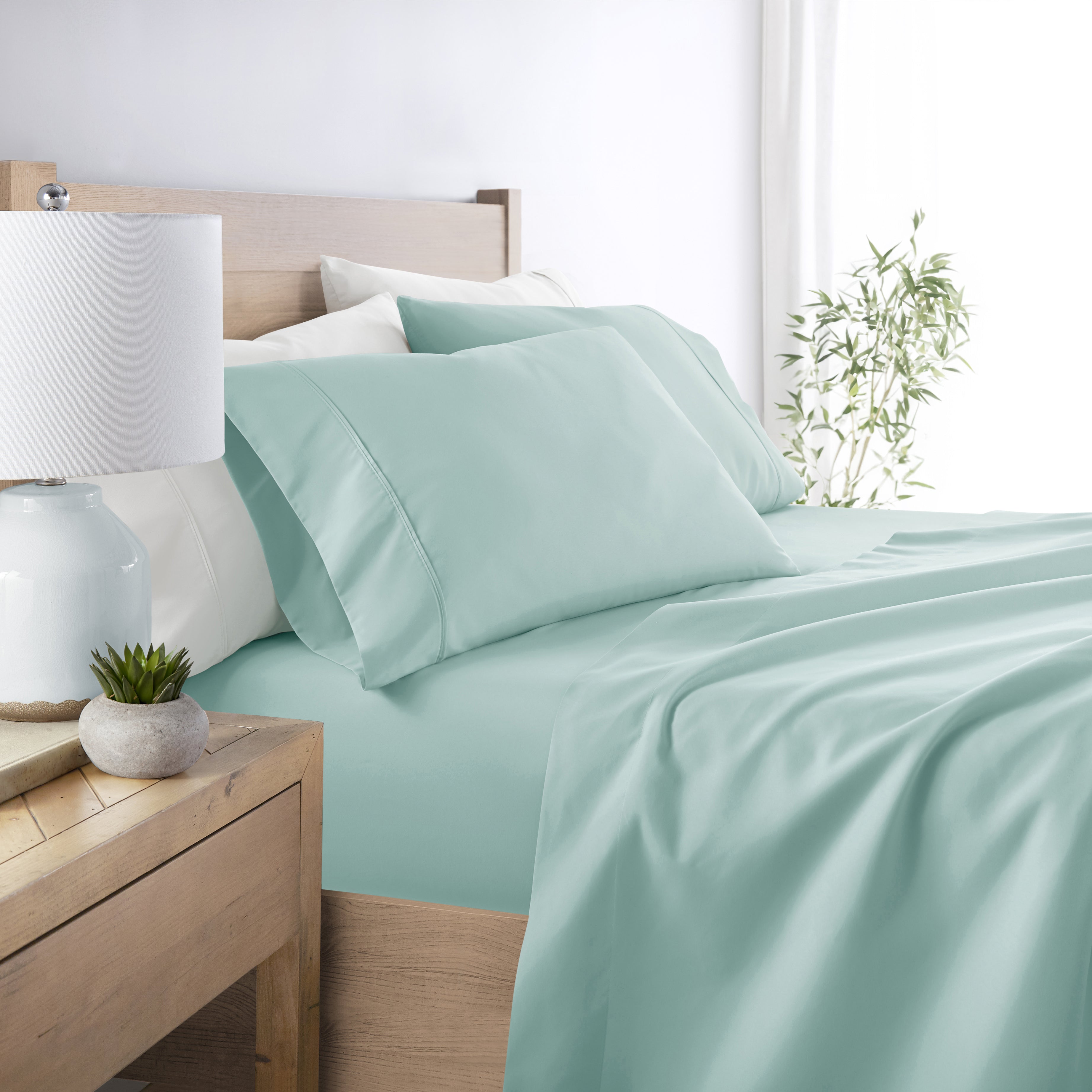 4-Piece Double Brushed Solid Sheet Set