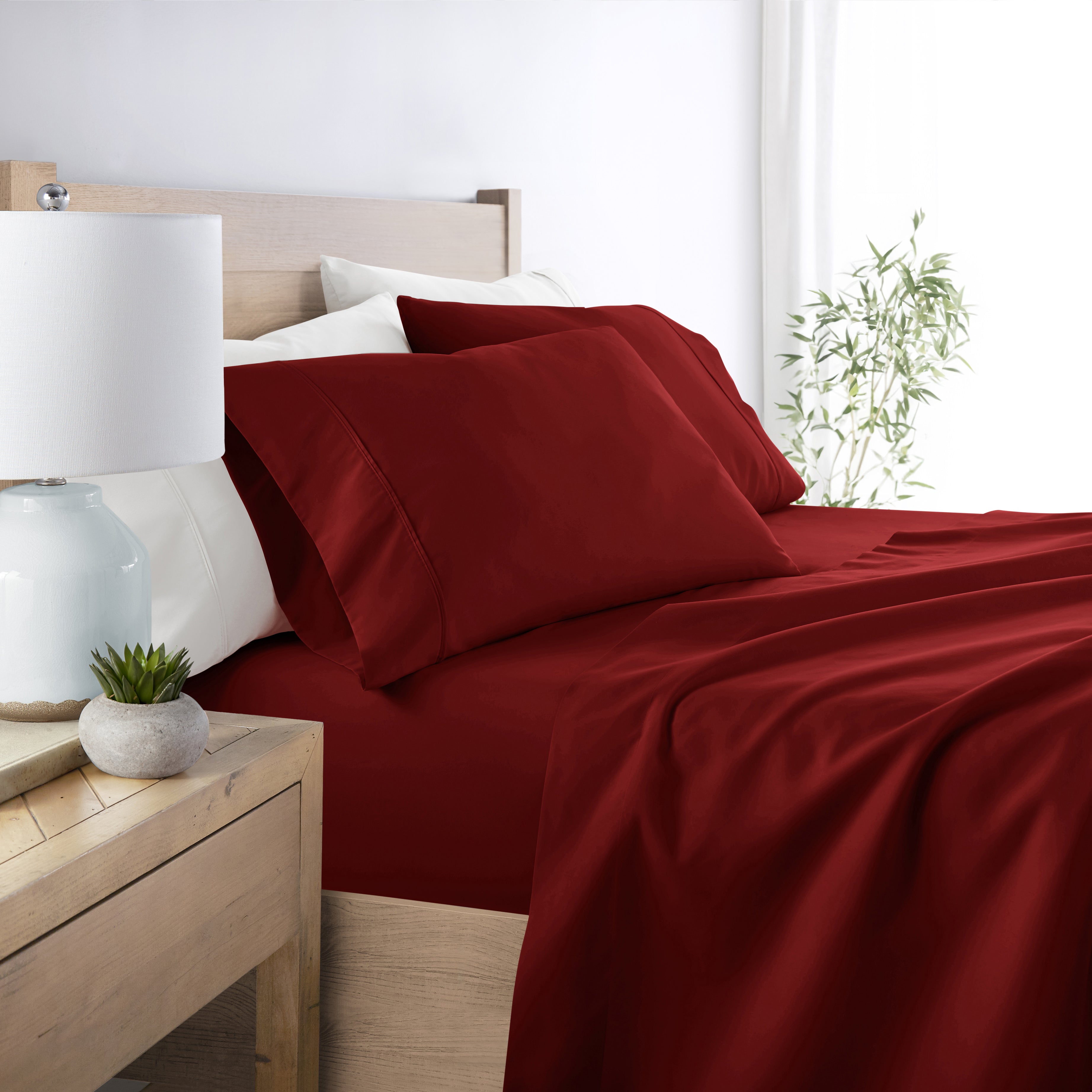 4-Piece Double Brushed Solid Sheet Set