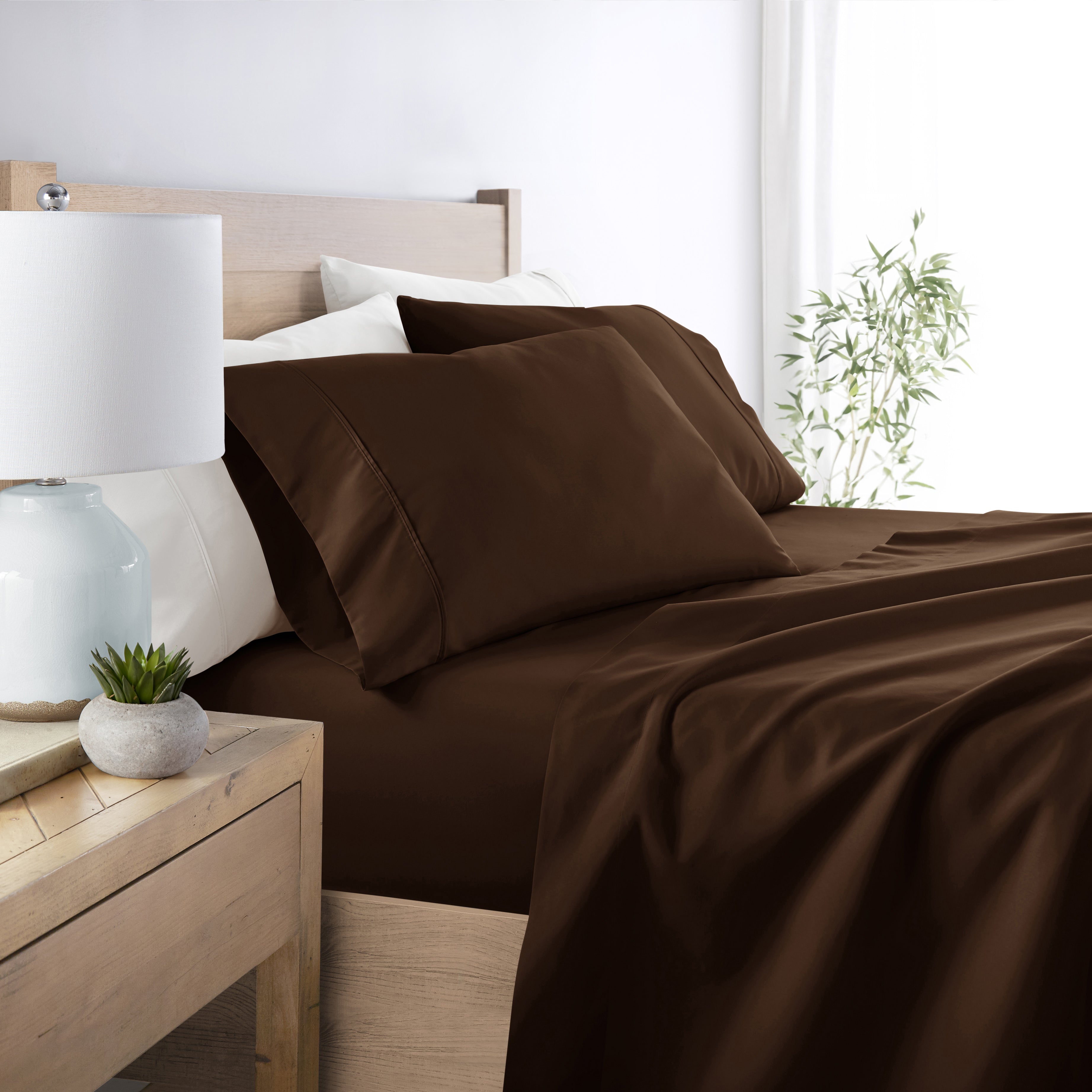 4-Piece Double Brushed Solid Sheet Set