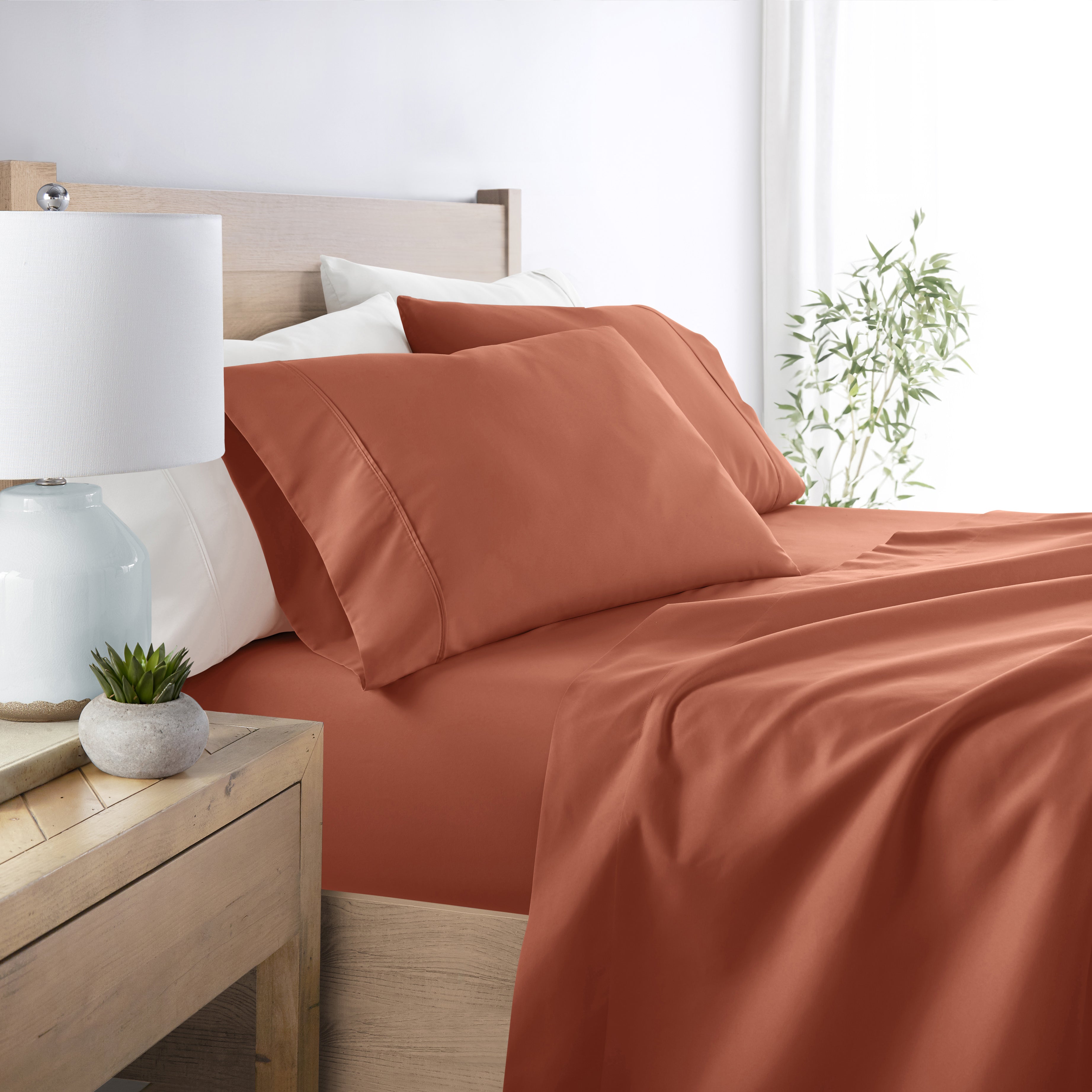4-Piece Double Brushed Solid Sheet Set