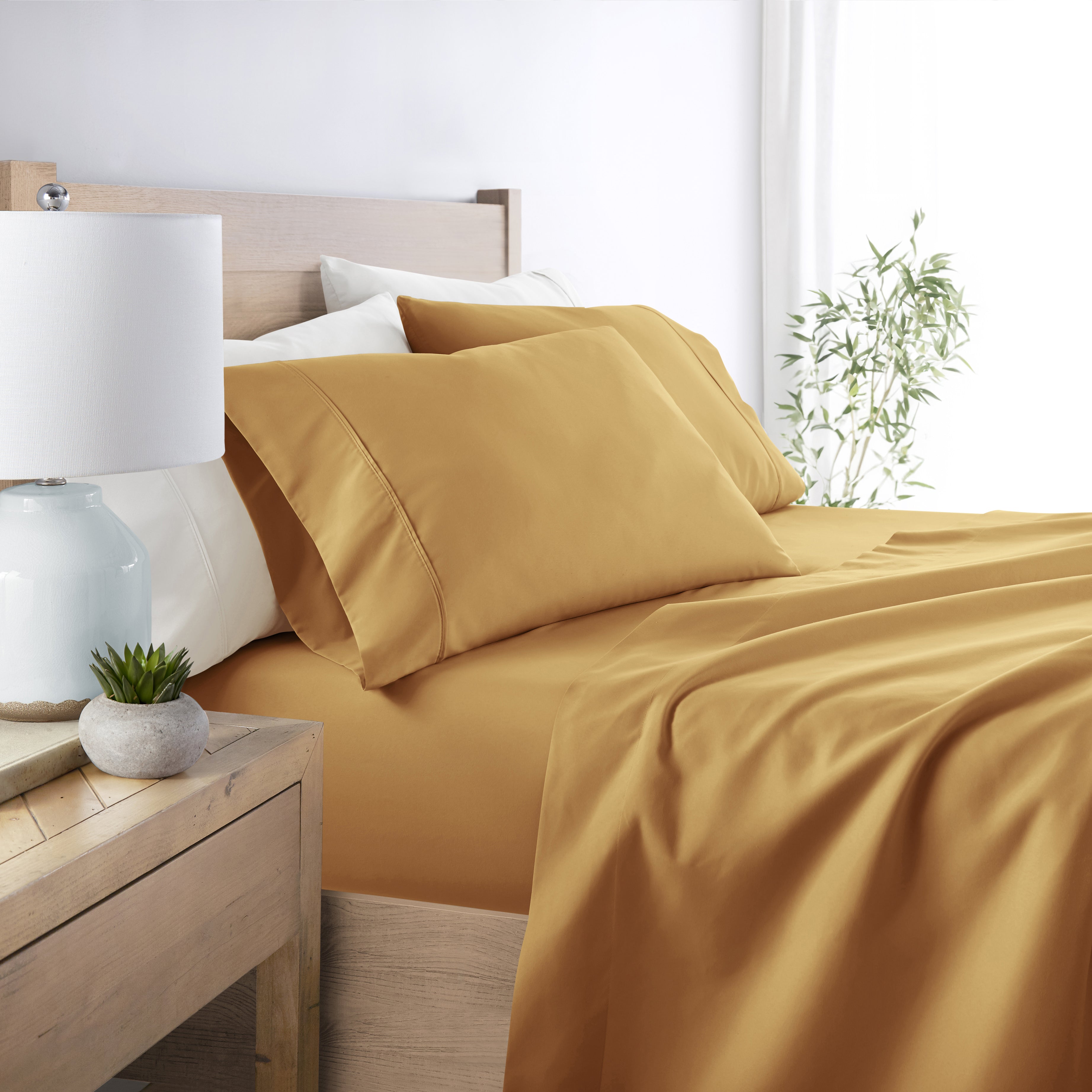 4-Piece Double Brushed Solid Sheet Set