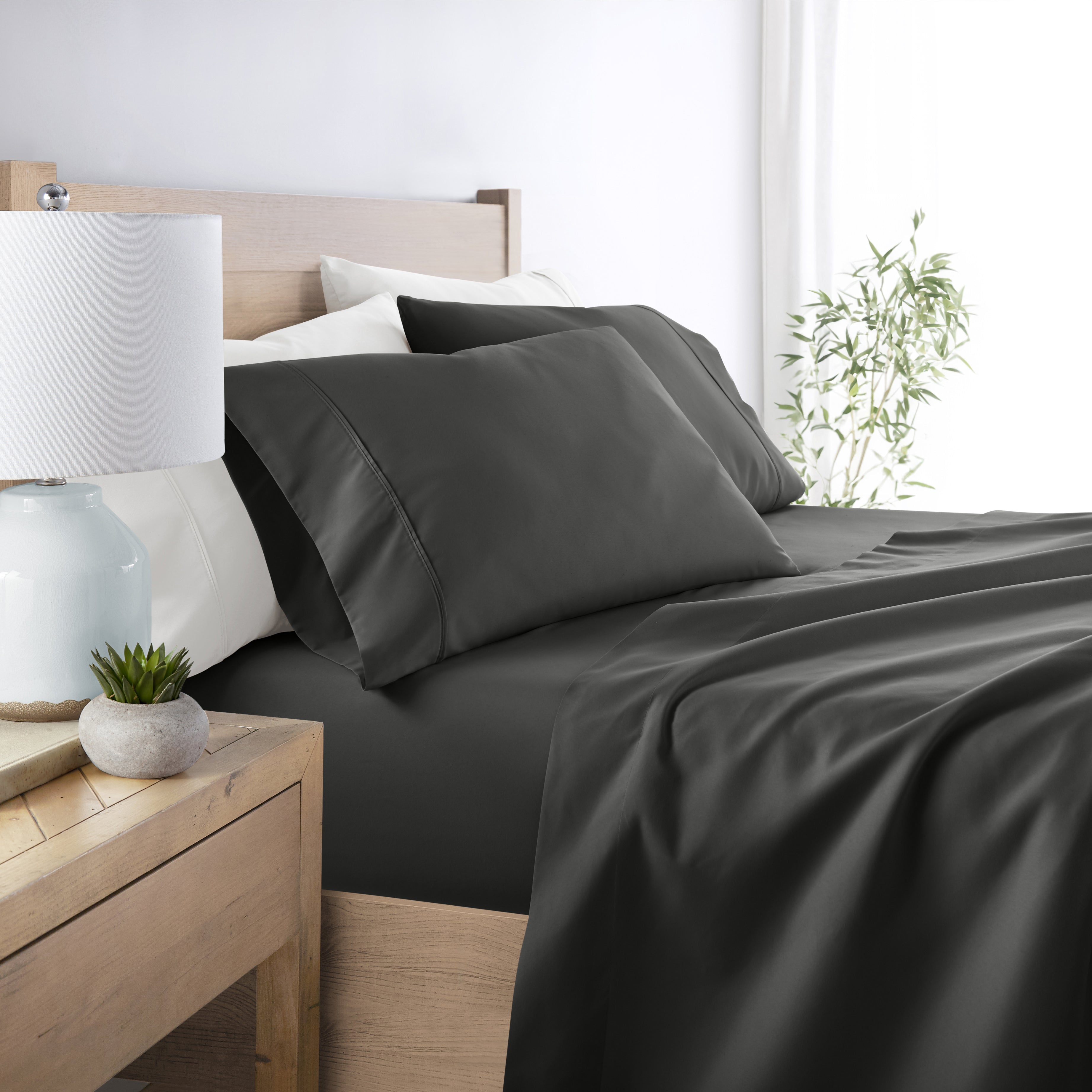 4-Piece Double Brushed Solid Sheet Set