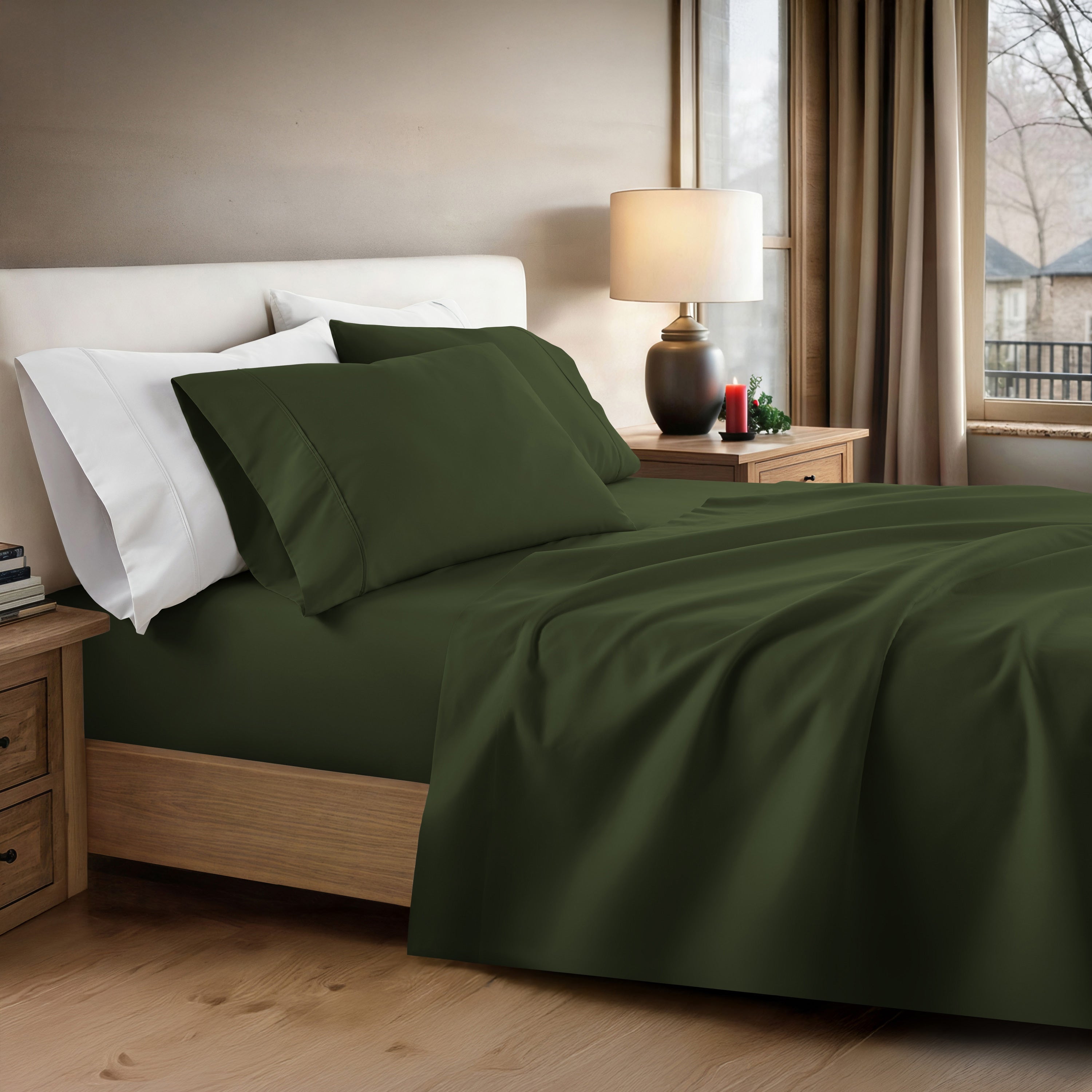 4-Piece Double Brushed Solid Sheet Set