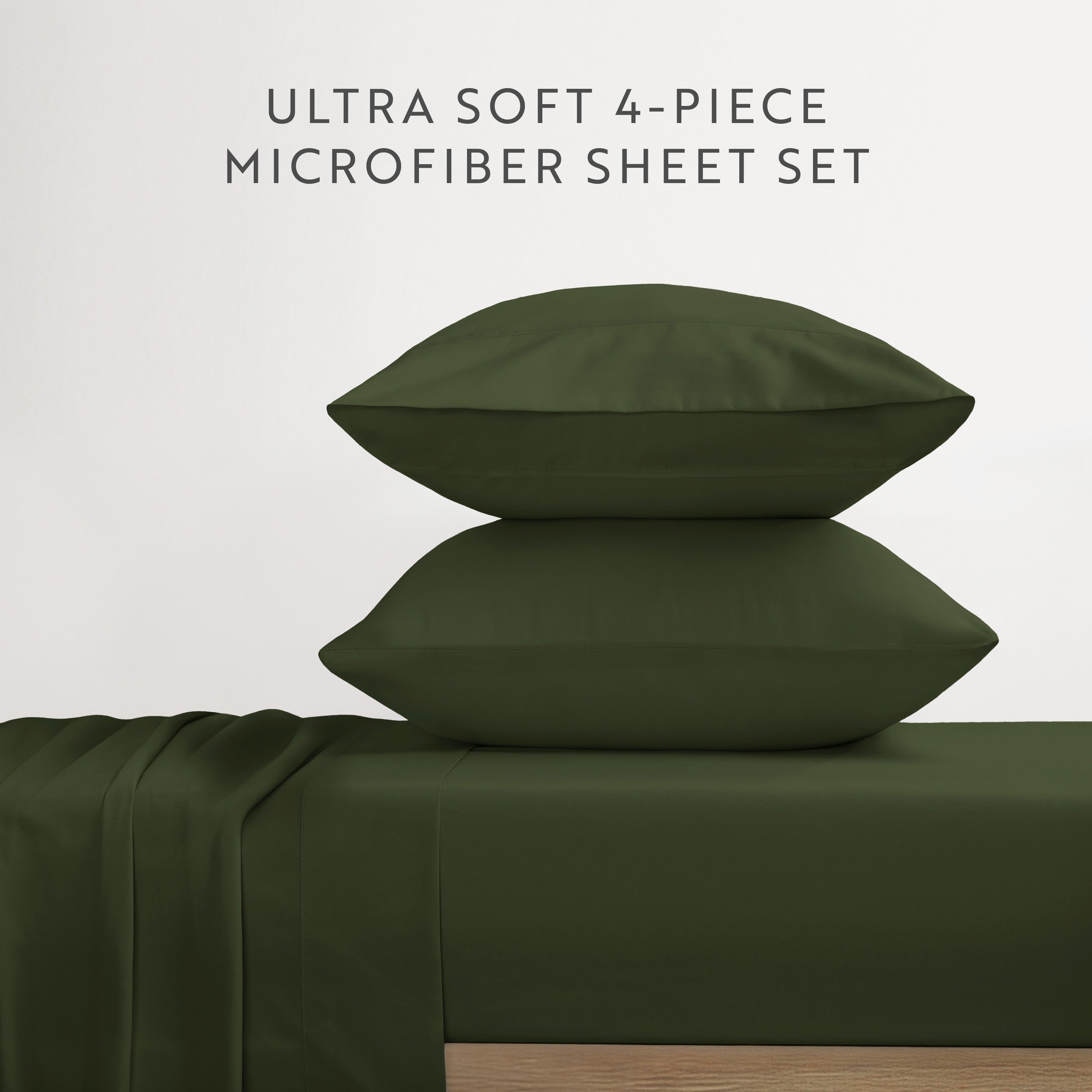 4-Piece Double Brushed Solid Sheet Set