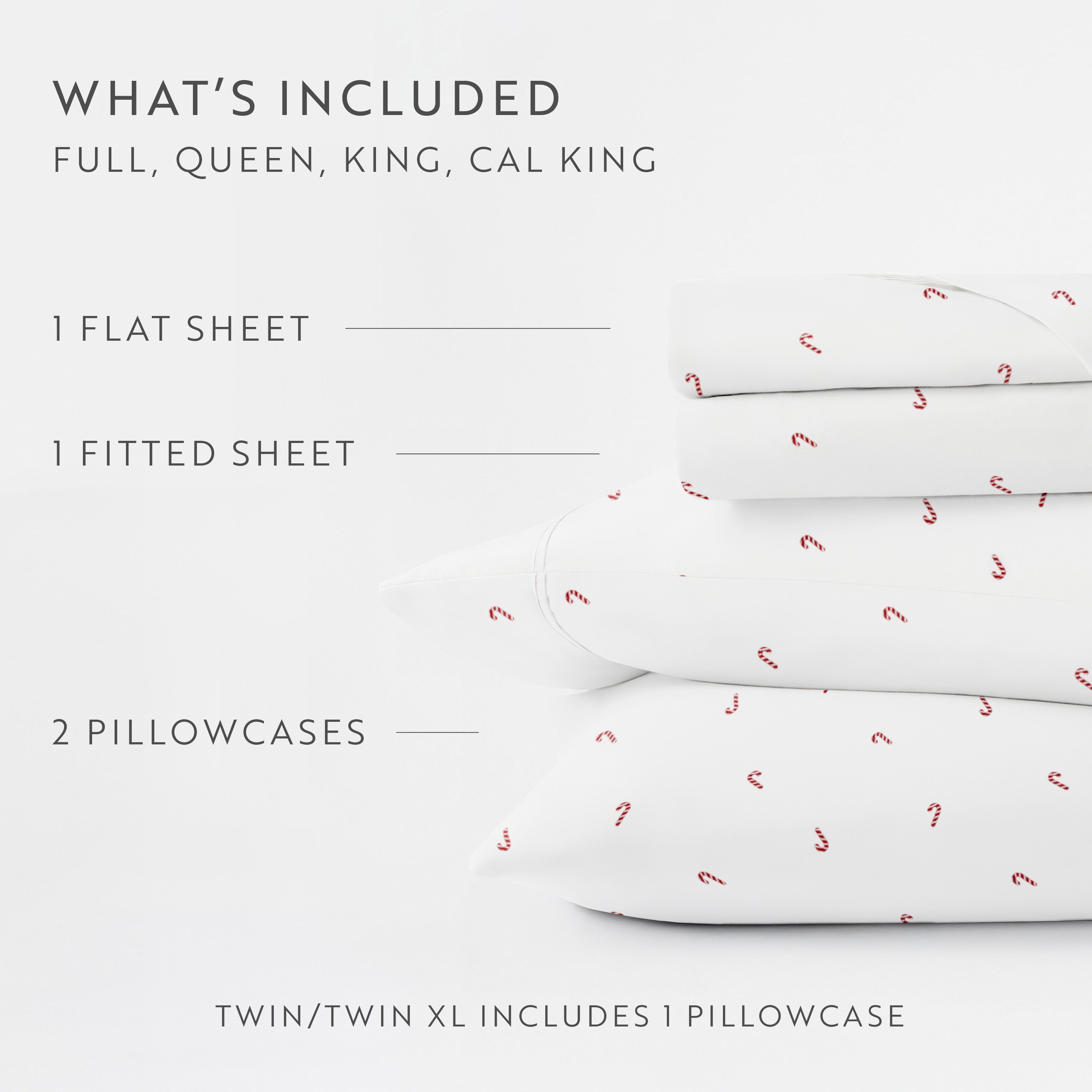 Candy Cane 4-Piece Patterned Sheet Set