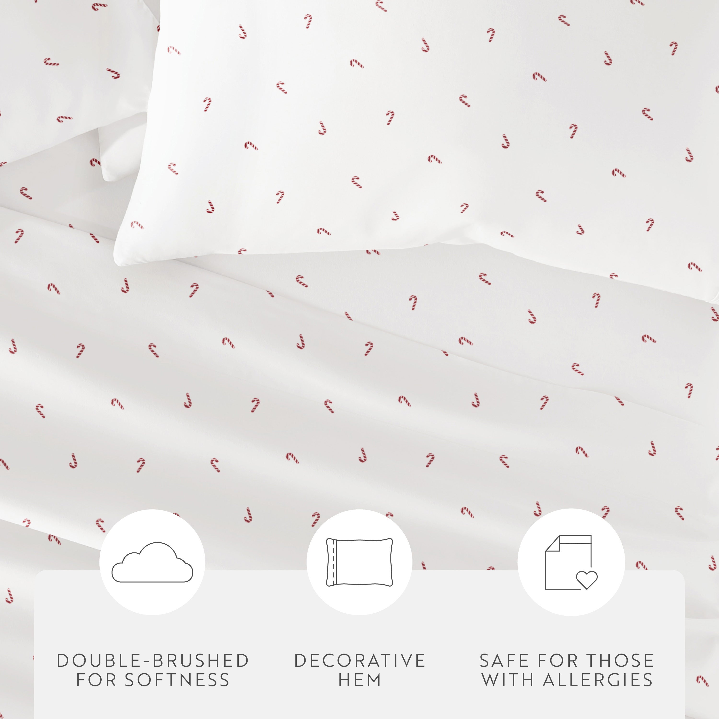 Candy Cane 4-Piece Patterned Sheet Set