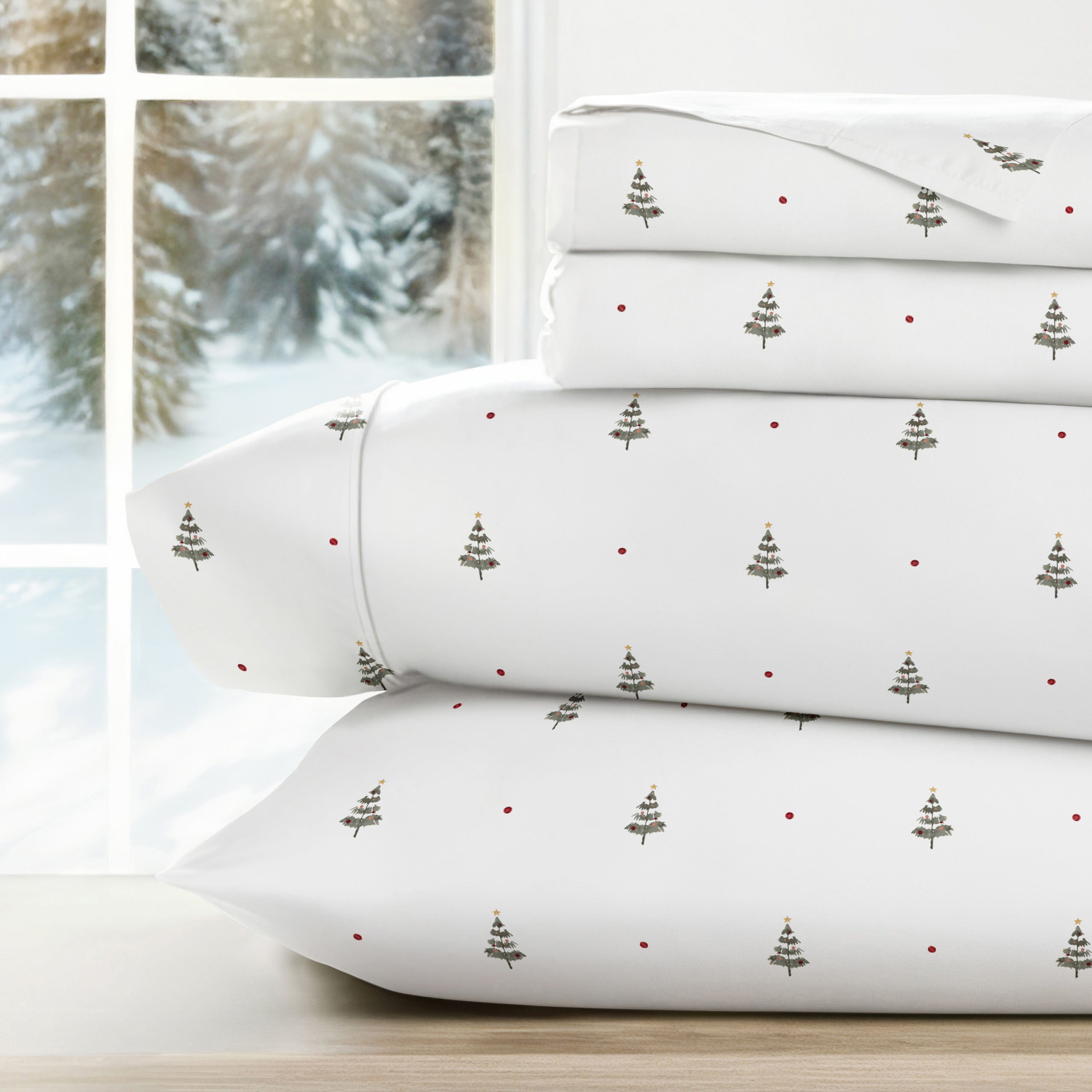 Christmas Tree 4-Piece Patterned Sheet Set