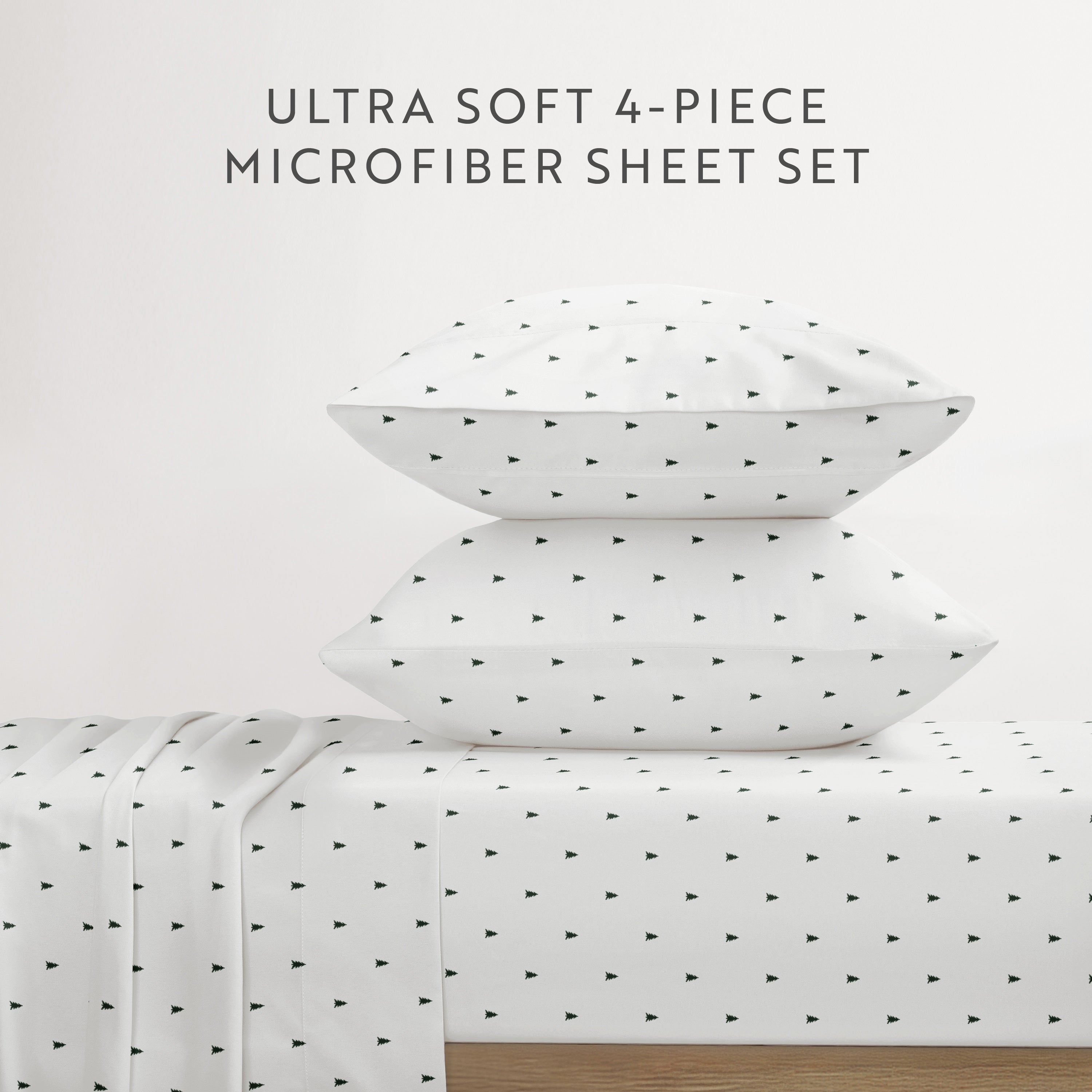 Pine Tree 4-Piece Patterned Sheet Set